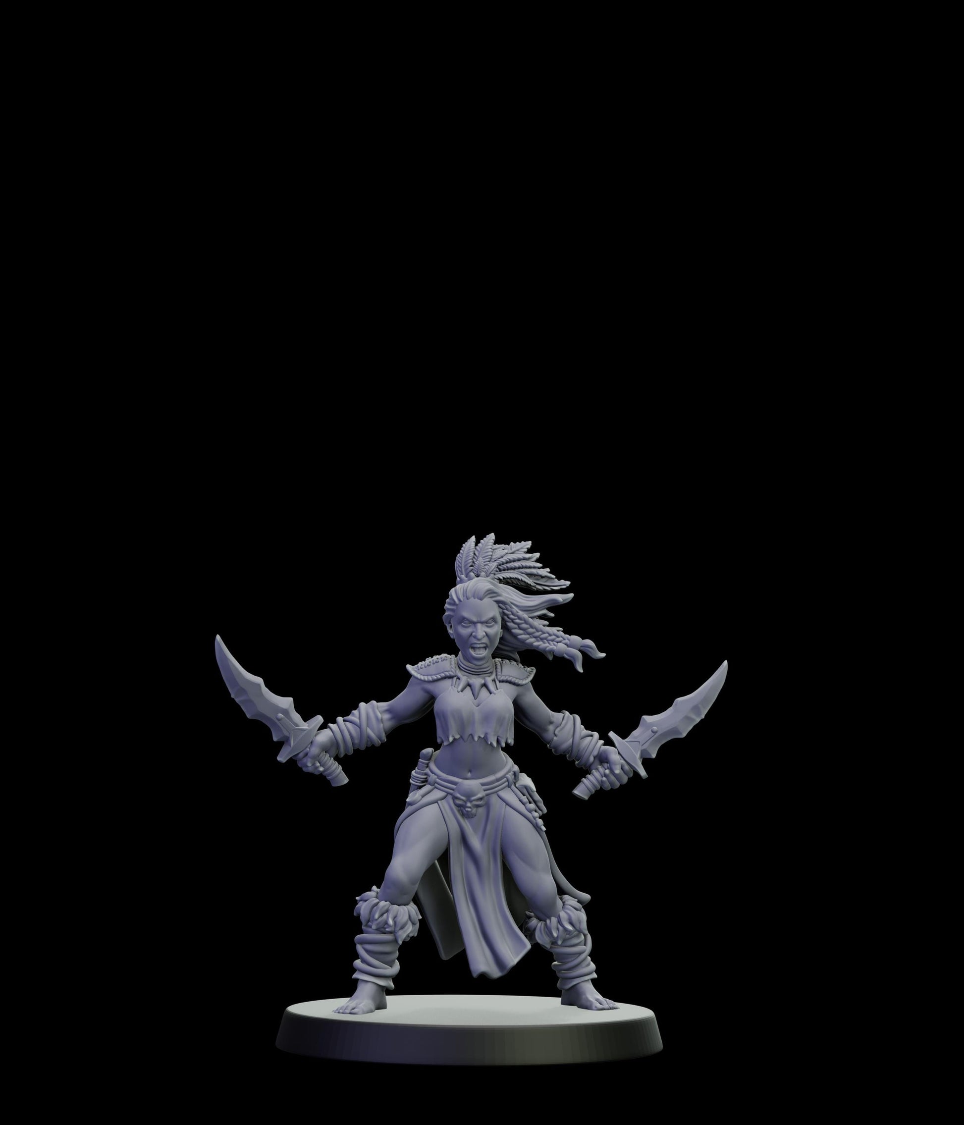 DOR Moonfangs Miniature (6 Variations) - 28mm / 32mm / 36mm - Cosmondo - Unpainted Resin Printed Figure for TTRPGs and Wargaming