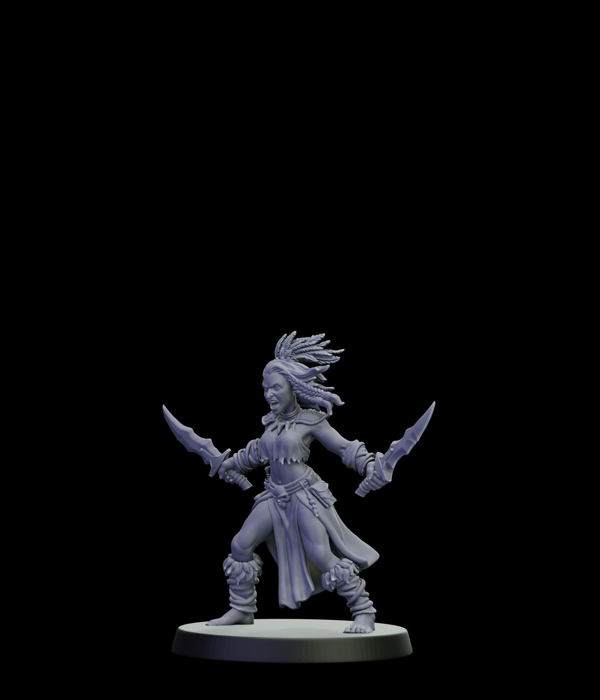 DOR Moonfangs Miniature (6 Variations) - 28mm / 32mm / 36mm - Cosmondo - Unpainted Resin Printed Figure for TTRPGs and Wargaming