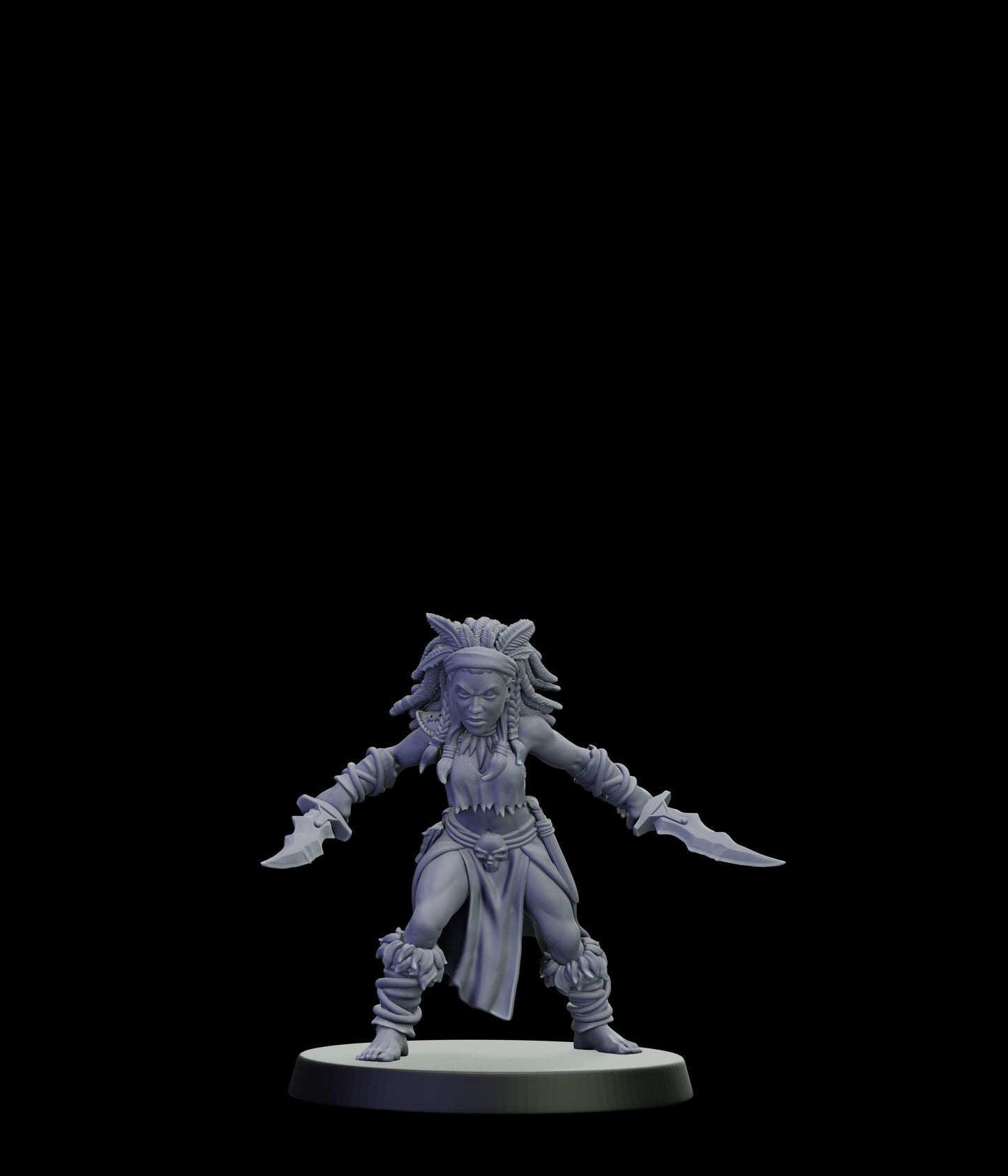 DOR Moonfangs Miniature (6 Variations) - 28mm / 32mm / 36mm - Cosmondo - Unpainted Resin Printed Figure for TTRPGs and Wargaming