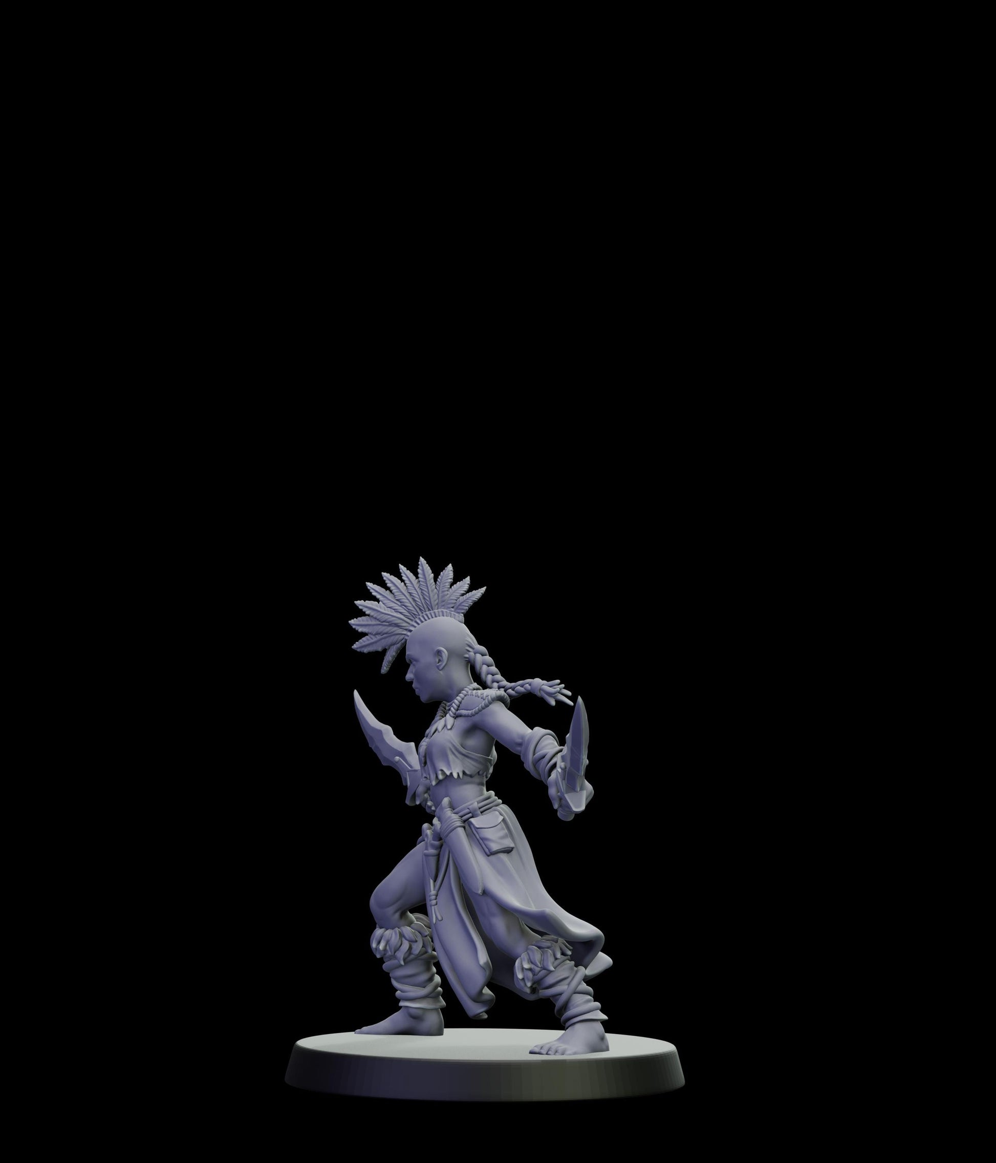 DOR Moonfangs Miniature (6 Variations) - 28mm / 32mm / 36mm - Cosmondo - Unpainted Resin Printed Figure for TTRPGs and Wargaming