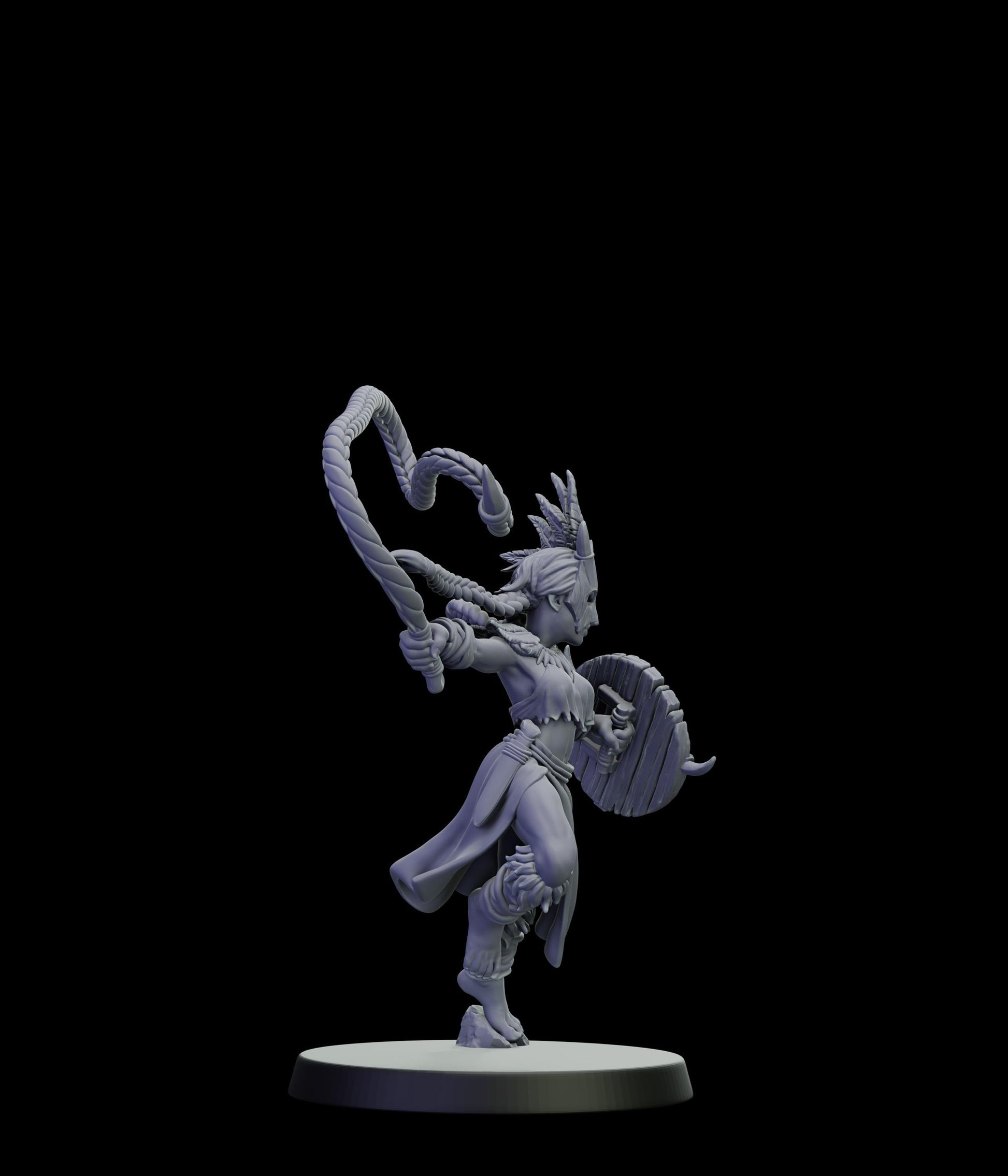 DOR Sacred Moonfangs Miniature (6 Variations) - 28mm / 32mm / 36mm - Cosmondo - Unpainted Resin Printed Figure for TTRPGs and Wargaming