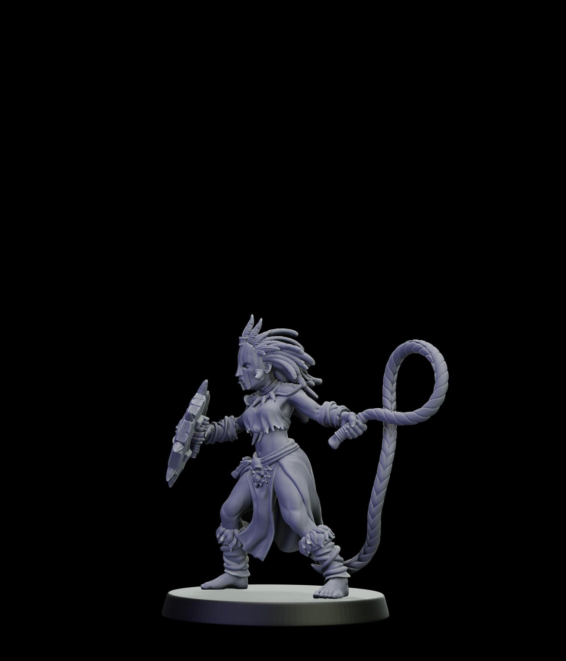 DOR Sacred Moonfangs Miniature (6 Variations) - 28mm / 32mm / 36mm - Cosmondo - Unpainted Resin Printed Figure for TTRPGs and Wargaming