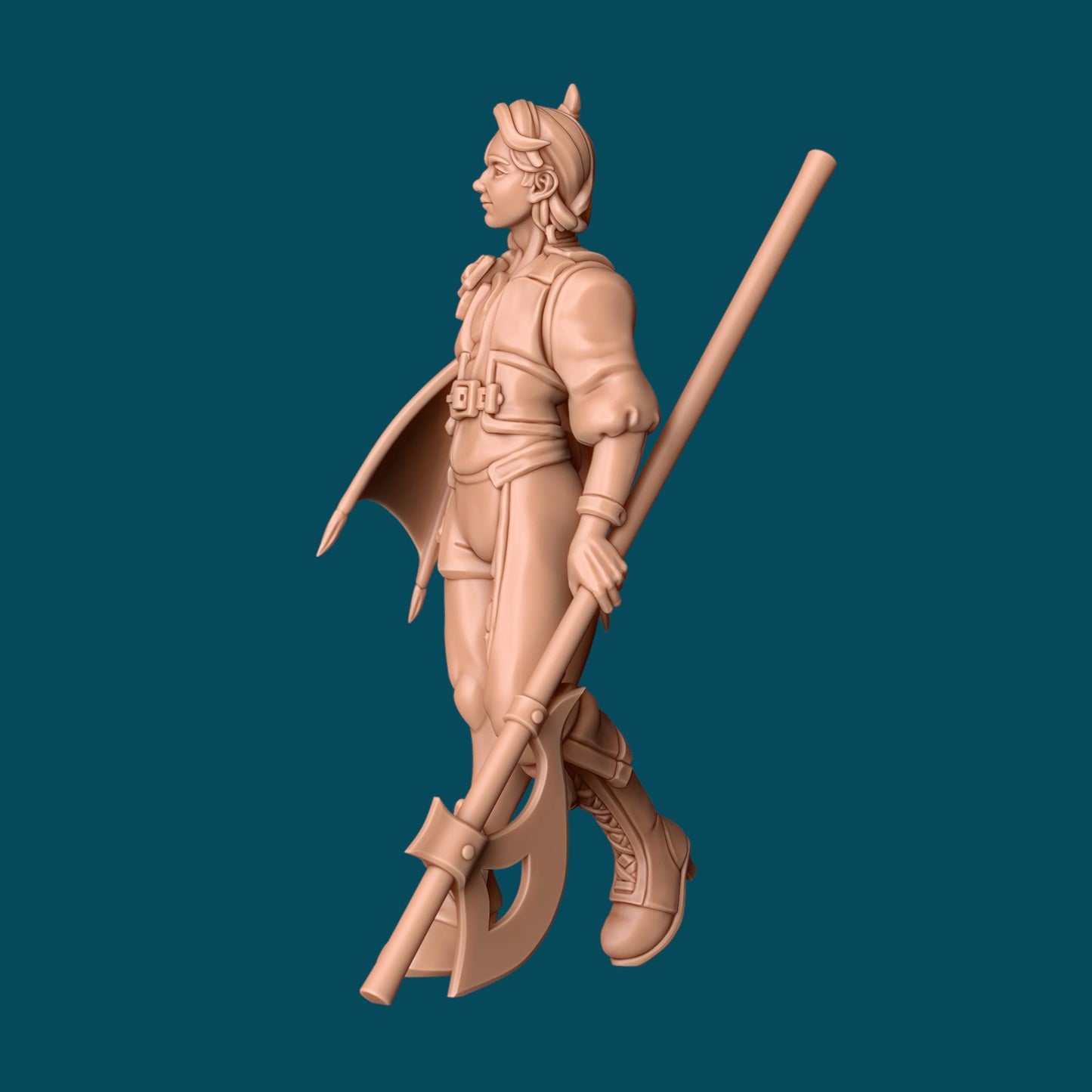 Dara, Half-Demon Warrior Miniature - Awkward Penguin’s Minis - 28mm / 32mm / 36mm - Resin Printed Figure for TTRPGs and Painting