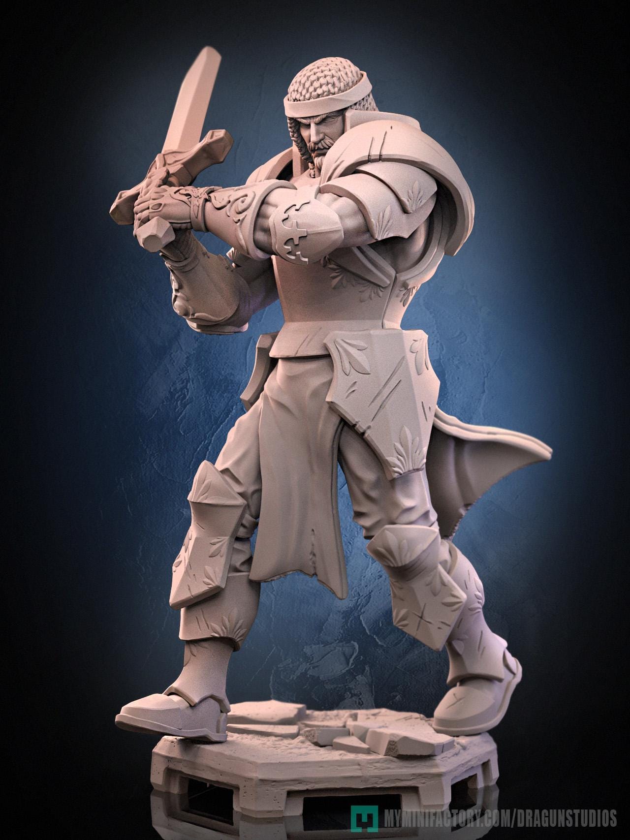 King Arthur v2 Miniature - 28mm / 32mm / 36mm / 75mm - DraGun Studios - Resin Printed Figurine for D&D, TTRPGs, and Board Games