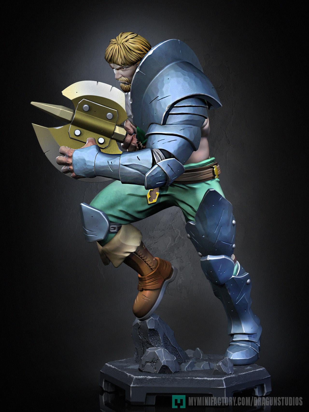 Perceval v2 Miniature - 28mm / 32mm / 36mm / 75mm - DraGun Studios - Resin Printed Figurine for D&D, TTRPGs, and Board Games