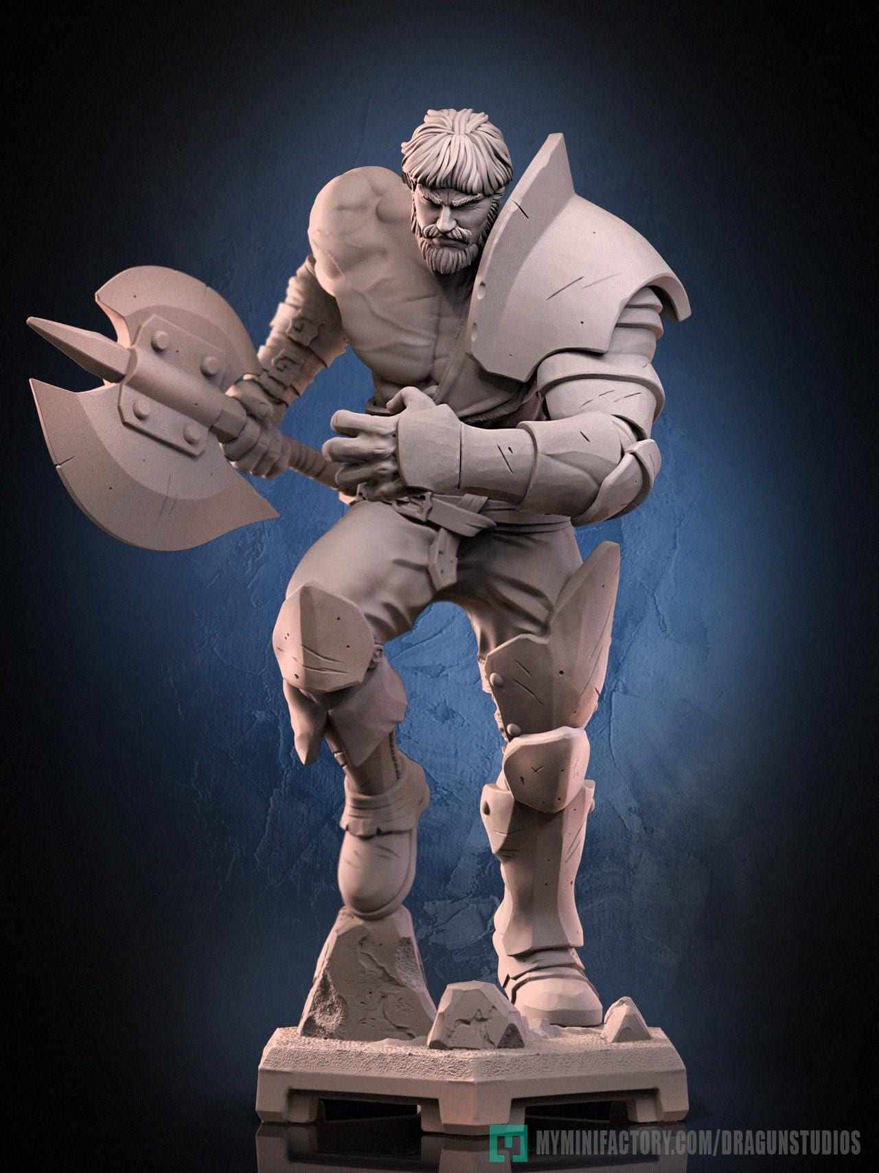 Perceval v2 Miniature - 28mm / 32mm / 36mm / 75mm - DraGun Studios - Resin Printed Figurine for D&D, TTRPGs, and Board Games