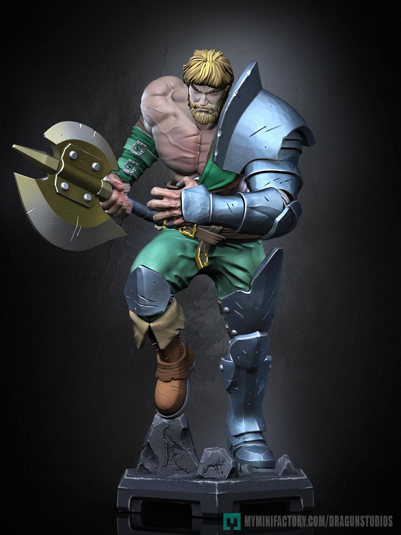 Perceval v2 Miniature - 28mm / 32mm / 36mm / 75mm - DraGun Studios - Resin Printed Figurine for D&D, TTRPGs, and Board Games
