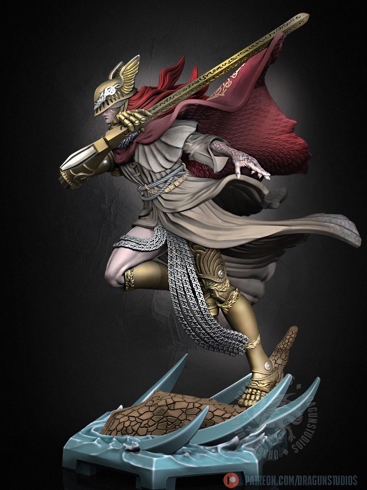 Demigod Blade Miniature - 77mm / 105mm - DraGun Studios - Resin Printed Figurine for D&D, TTRPGs, and Board Games