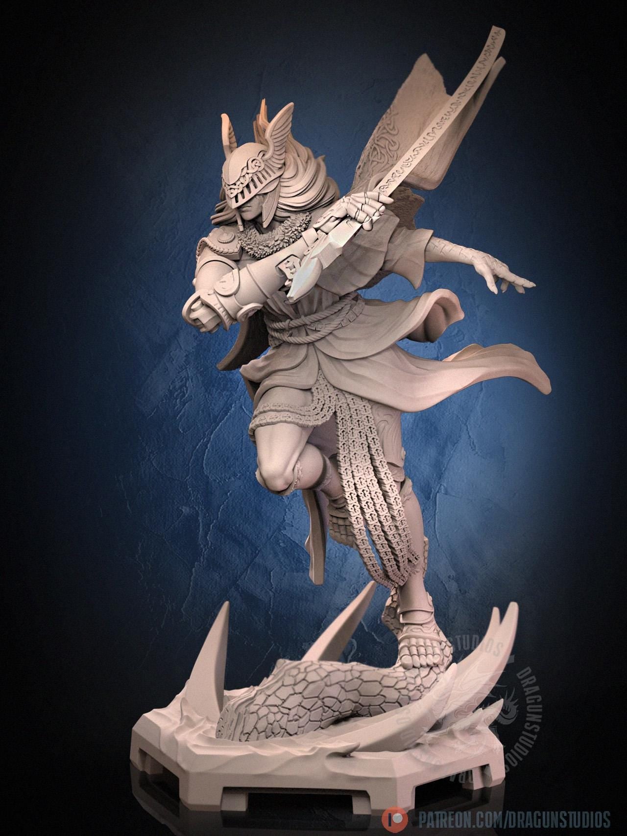 Demigod Blade Miniature - 77mm / 105mm - DraGun Studios - Resin Printed Figurine for D&D, TTRPGs, and Board Games