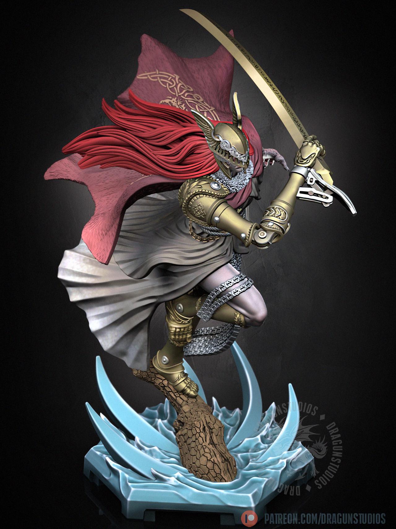 Demigod Blade Miniature - 77mm / 105mm - DraGun Studios - Resin Printed Figurine for D&D, TTRPGs, and Board Games