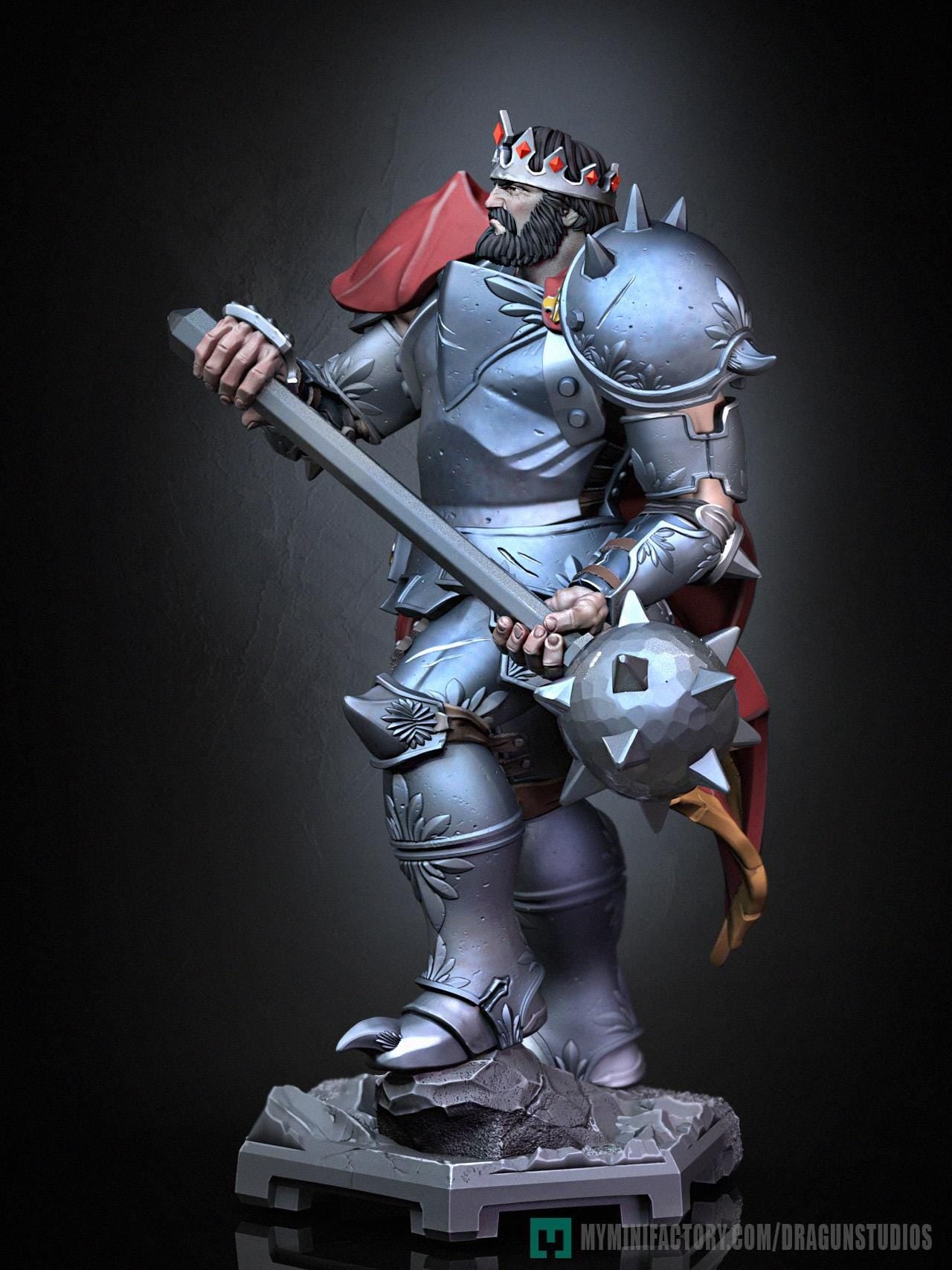 Silver Emperor Miniature - 52mm / 69mm - DraGun Studios - Resin Printed Figurine for D&D, TTRPGs, and Board Games