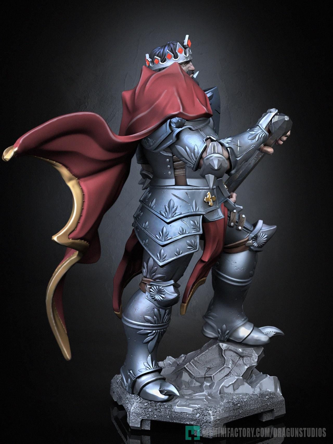 Silver Emperor Miniature - 52mm / 69mm - DraGun Studios - Resin Printed Figurine for D&D, TTRPGs, and Board Games