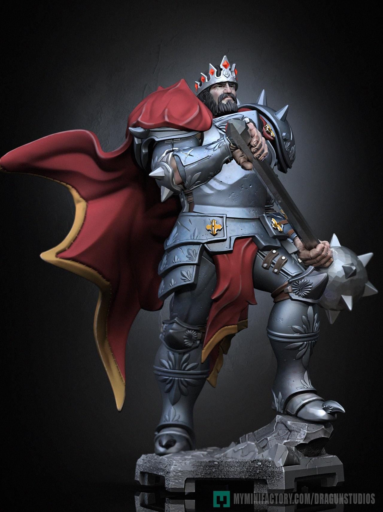 Silver Emperor Miniature - 52mm / 69mm - DraGun Studios - Resin Printed Figurine for D&D, TTRPGs, and Board Games