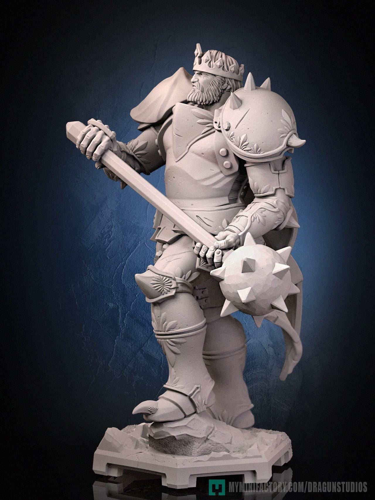 Silver Emperor Miniature - 52mm / 69mm - DraGun Studios - Resin Printed Figurine for D&D, TTRPGs, and Board Games