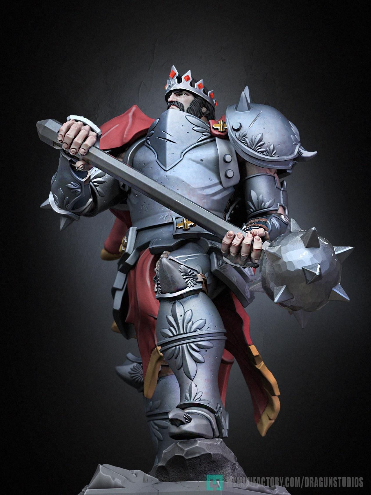Silver Emperor Miniature - 52mm / 69mm - DraGun Studios - Resin Printed Figurine for D&D, TTRPGs, and Board Games