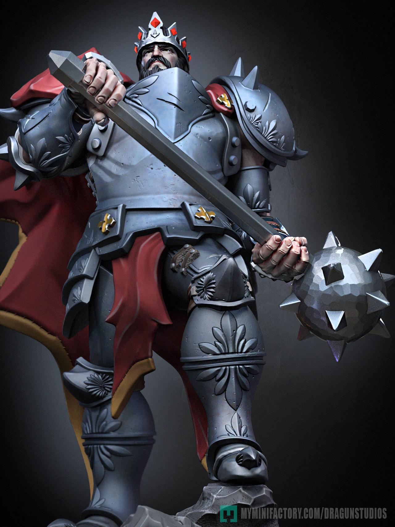 Silver Emperor Miniature - 52mm / 69mm - DraGun Studios - Resin Printed Figurine for D&D, TTRPGs, and Board Games