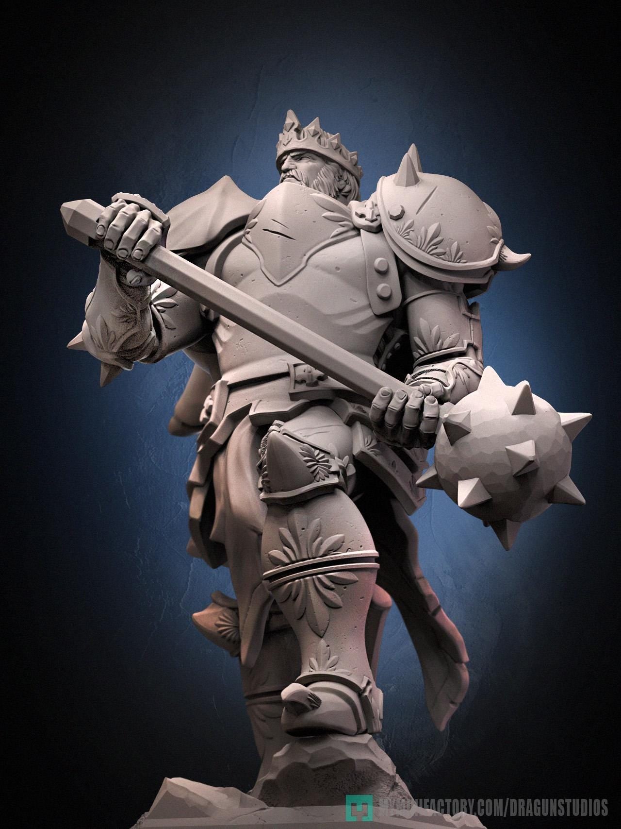 Silver Emperor Miniature - 52mm / 69mm - DraGun Studios - Resin Printed Figurine for D&D, TTRPGs, and Board Games