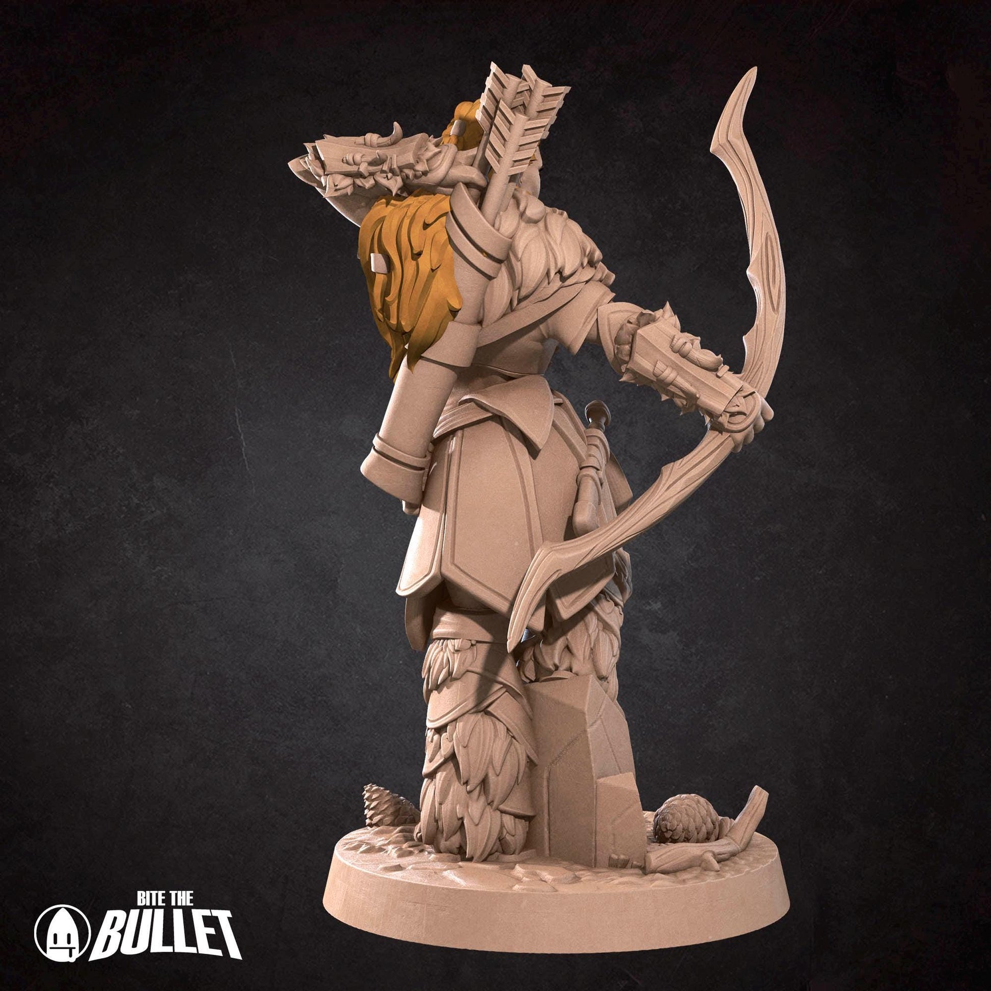 Flame-Hair Ranger Miniature - 28mm / 32mm / 36mm - Bite the Bullet - Resin Printed Figure for D&D, TTRPGs, and Board Games
