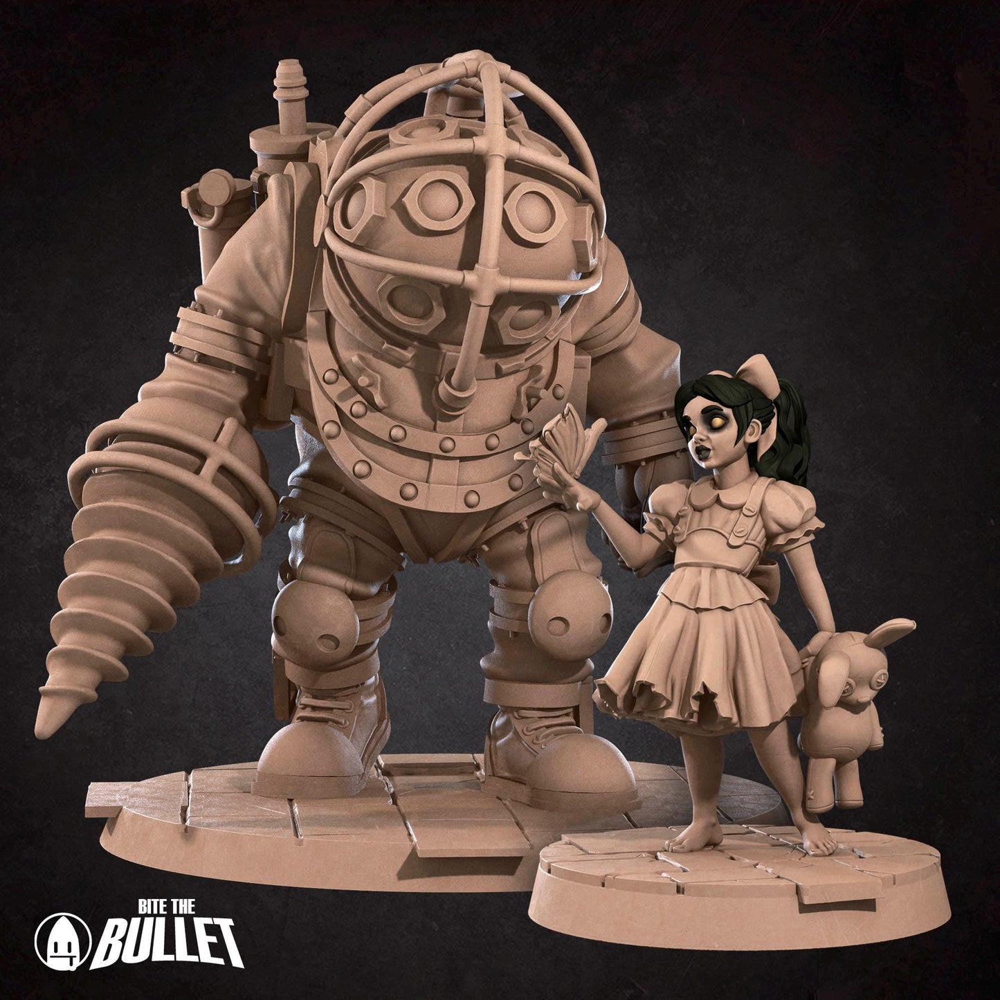 Mr. B & Tiny Angel Miniature (2 Variations) - 28mm / 32mm / 36mm - Bite the Bullet - Resin Printed Figure for TTRPGs and Board Games