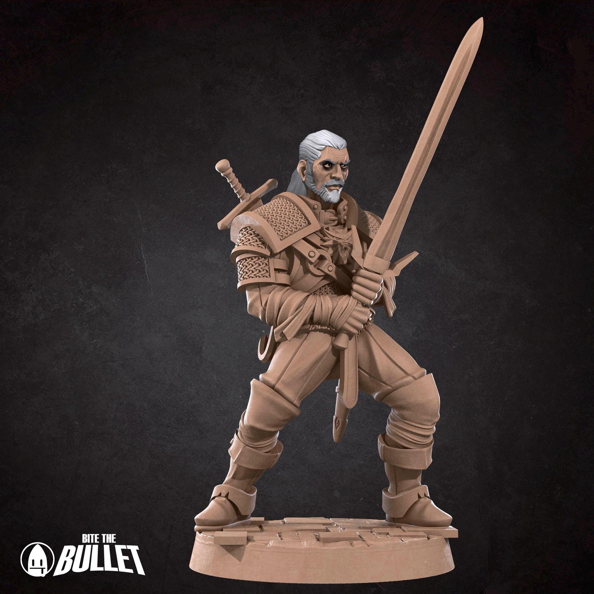 White Wolf Knight Miniature - 28mm / 32mm / 36mm - Bite the Bullet - Resin Printed Figure for D&D, TTRPGs, and Board Games