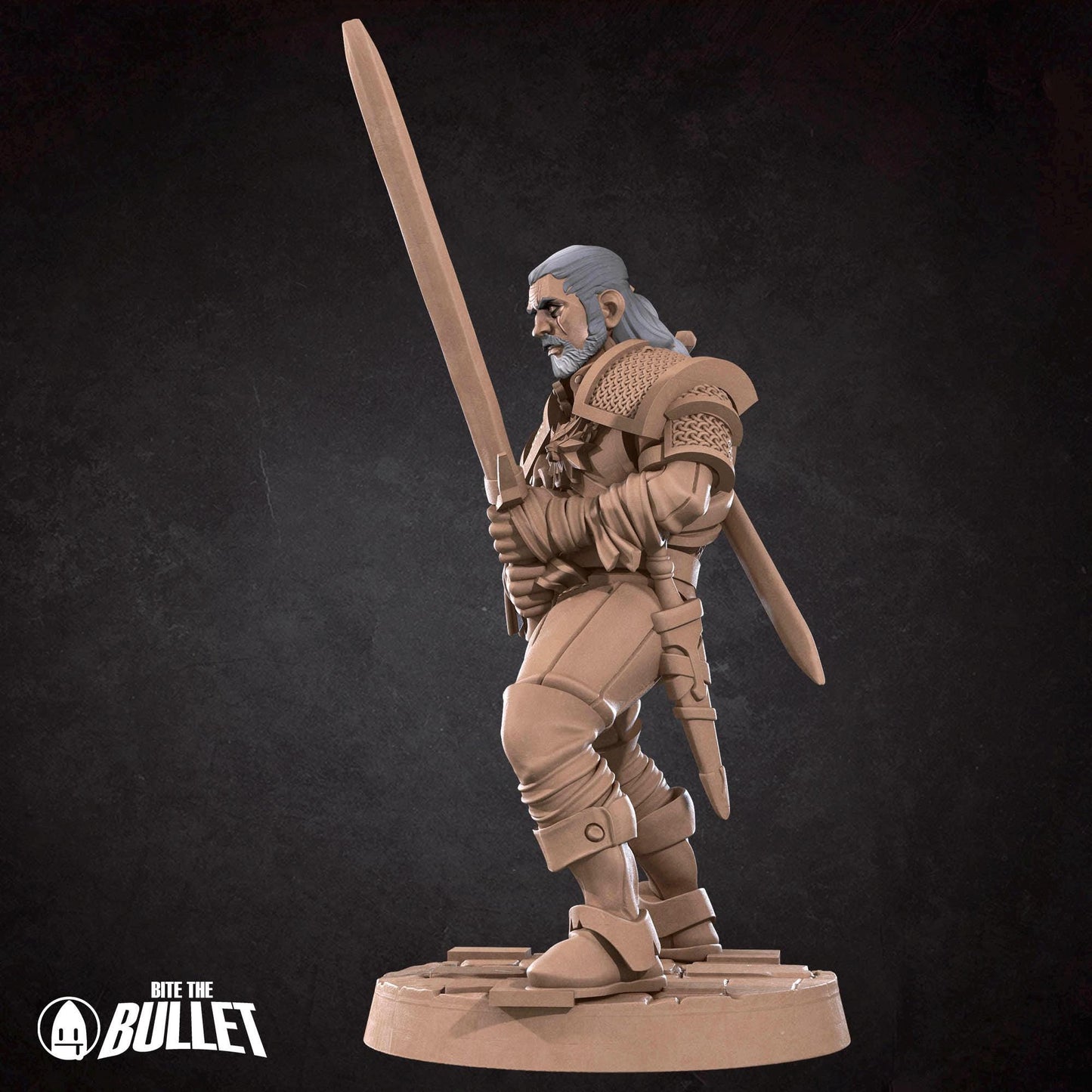 White Wolf Knight Miniature - 28mm / 32mm / 36mm - Bite the Bullet - Resin Printed Figure for D&D, TTRPGs, and Board Games