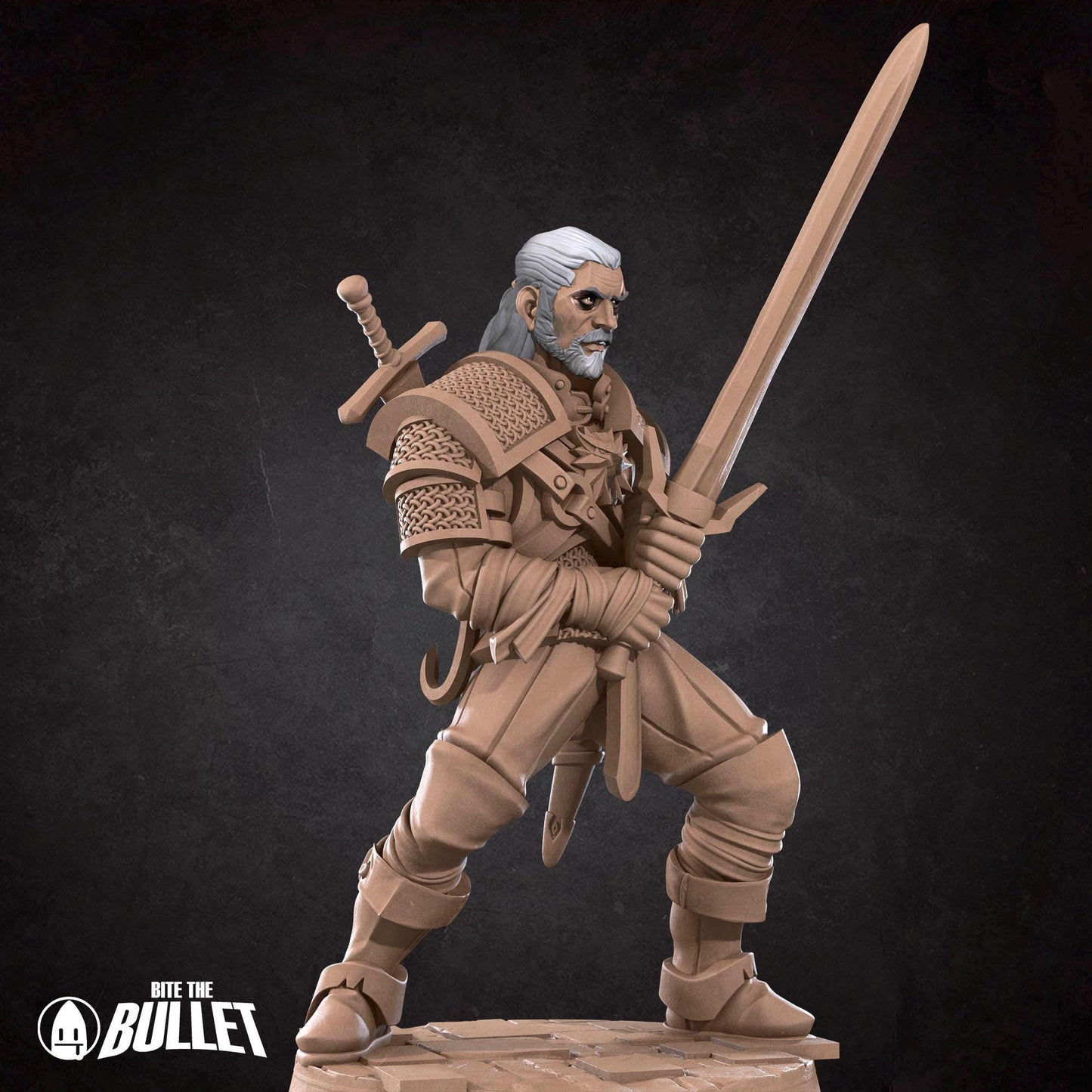 White Wolf Knight Miniature - 28mm / 32mm / 36mm - Bite the Bullet - Resin Printed Figure for D&D, TTRPGs, and Board Games