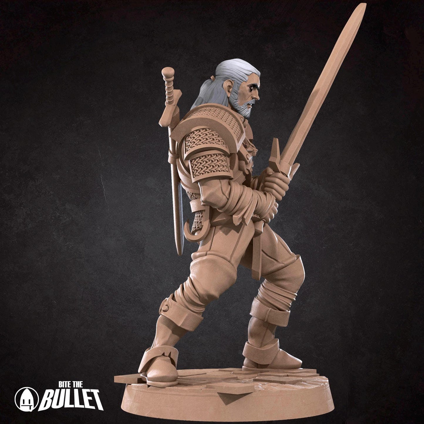 White Wolf Knight Miniature - 28mm / 32mm / 36mm - Bite the Bullet - Resin Printed Figure for D&D, TTRPGs, and Board Games