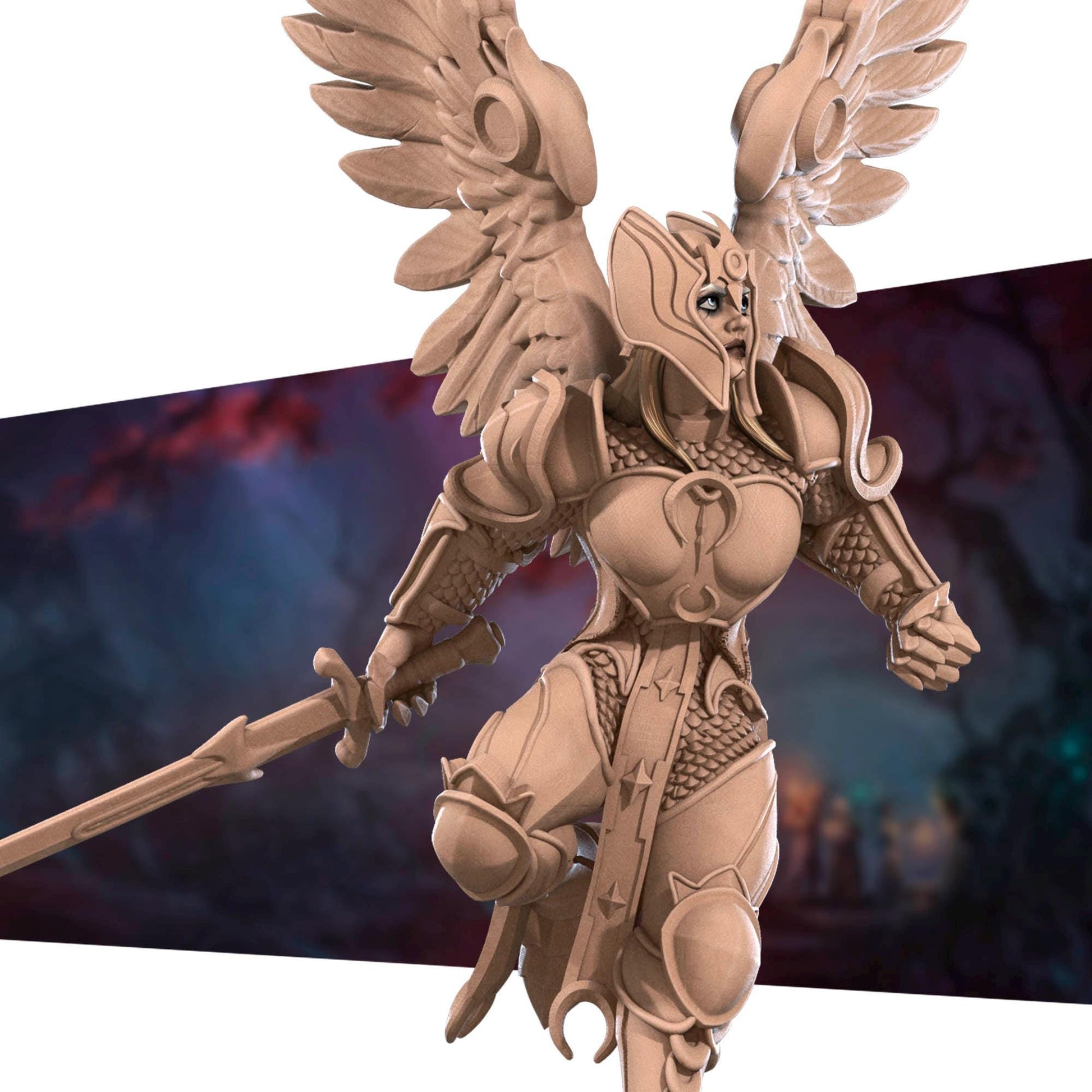 Aasimar Paladin Miniature - 28mm / 32mm / 36mm - Bite the Bullet - Resin Printed Figure for D&D, TTRPGs, and Board Games
