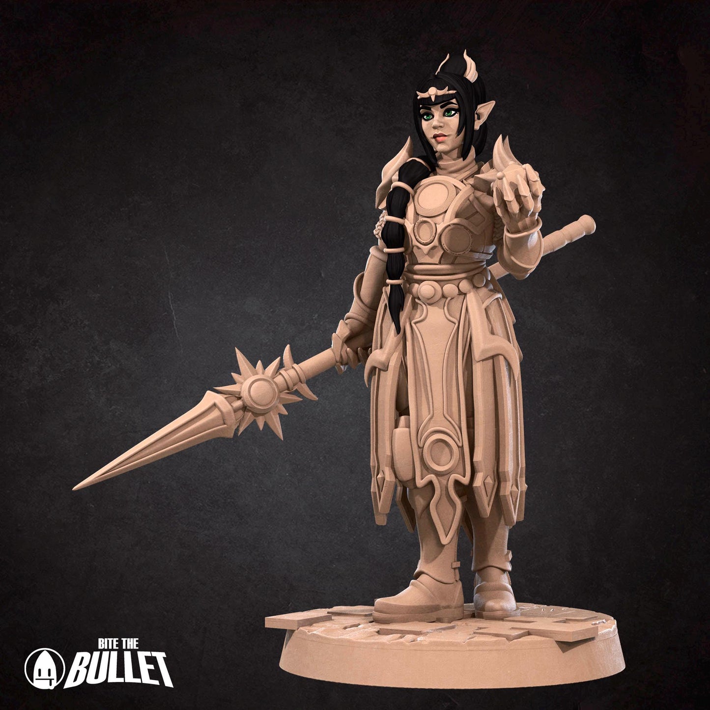 Half-Elf Cleric Miniature - 28mm / 32mm / 36mm - Bite the Bullet - Resin Printed Figure for D&D, TTRPGs, and Board Games