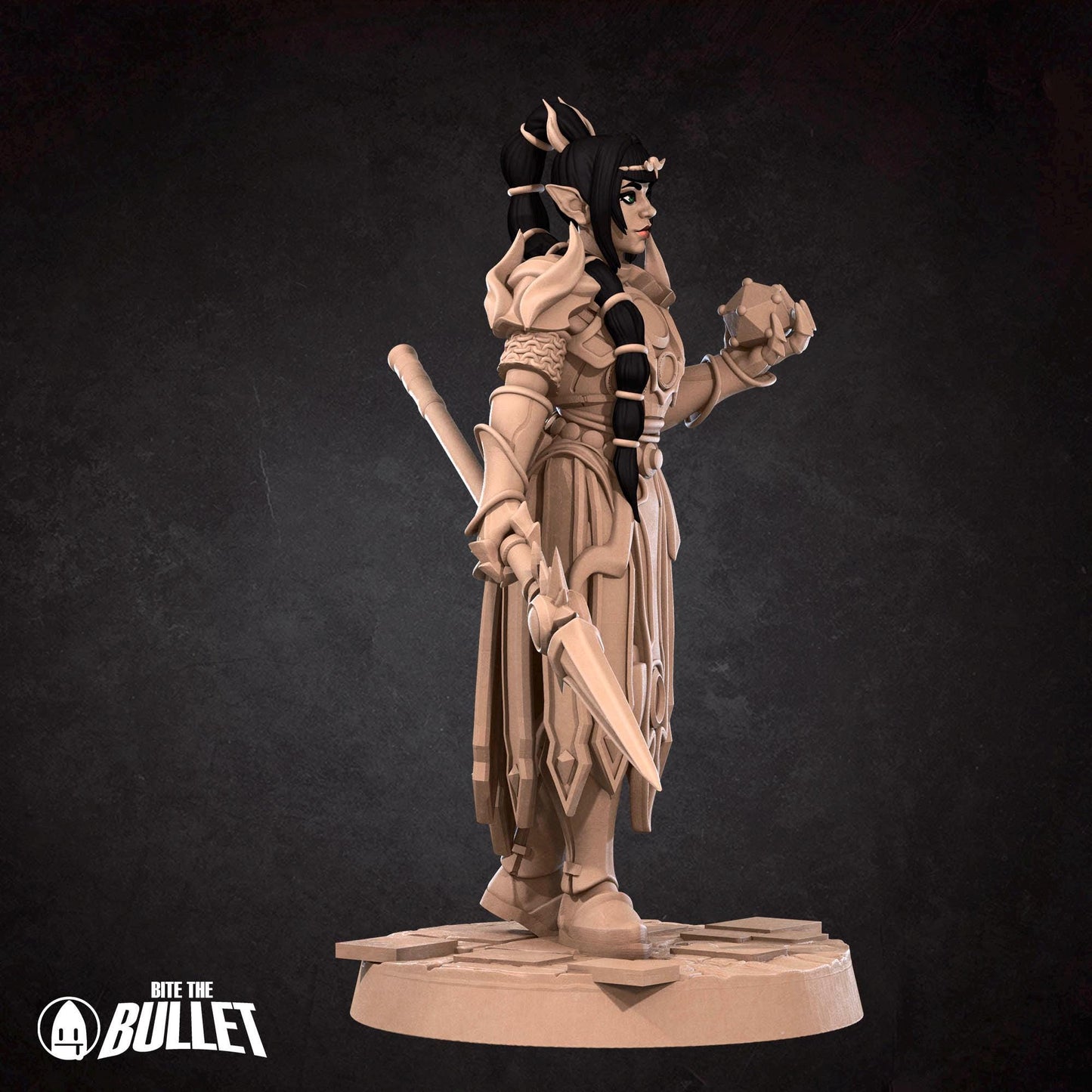 Half-Elf Cleric Miniature - 28mm / 32mm / 36mm - Bite the Bullet - Resin Printed Figure for D&D, TTRPGs, and Board Games
