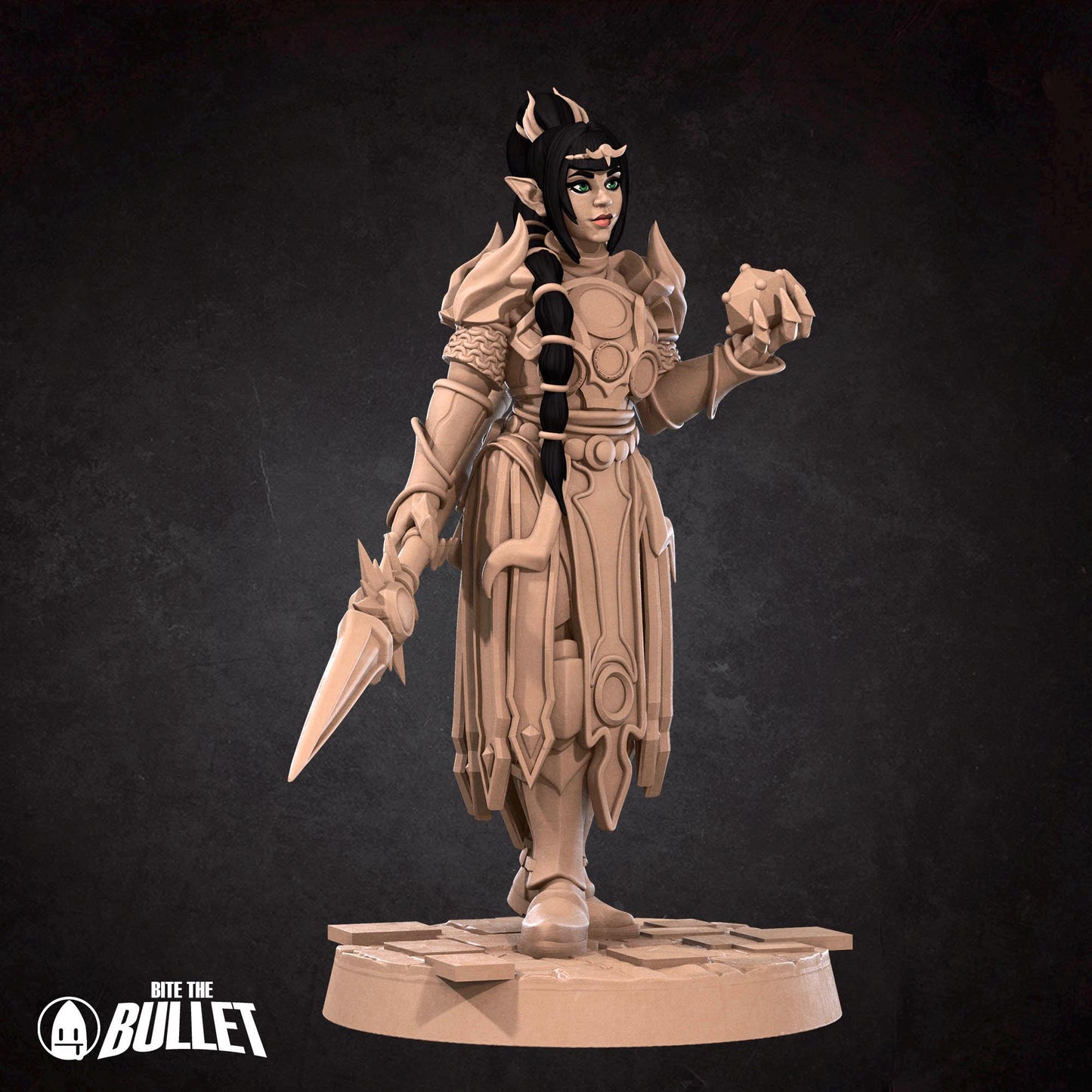Half-Elf Cleric Miniature - 28mm / 32mm / 36mm - Bite the Bullet - Resin Printed Figure for D&D, TTRPGs, and Board Games