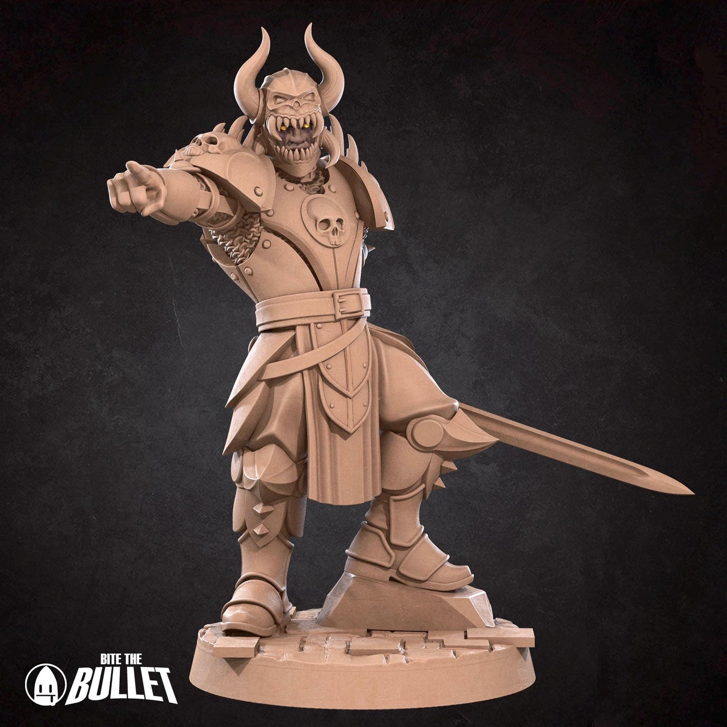 Human Fighter Miniature - 28mm / 32mm / 36mm - Bite the Bullet - Resin Printed Figure for D&D, TTRPGs, and Board Games