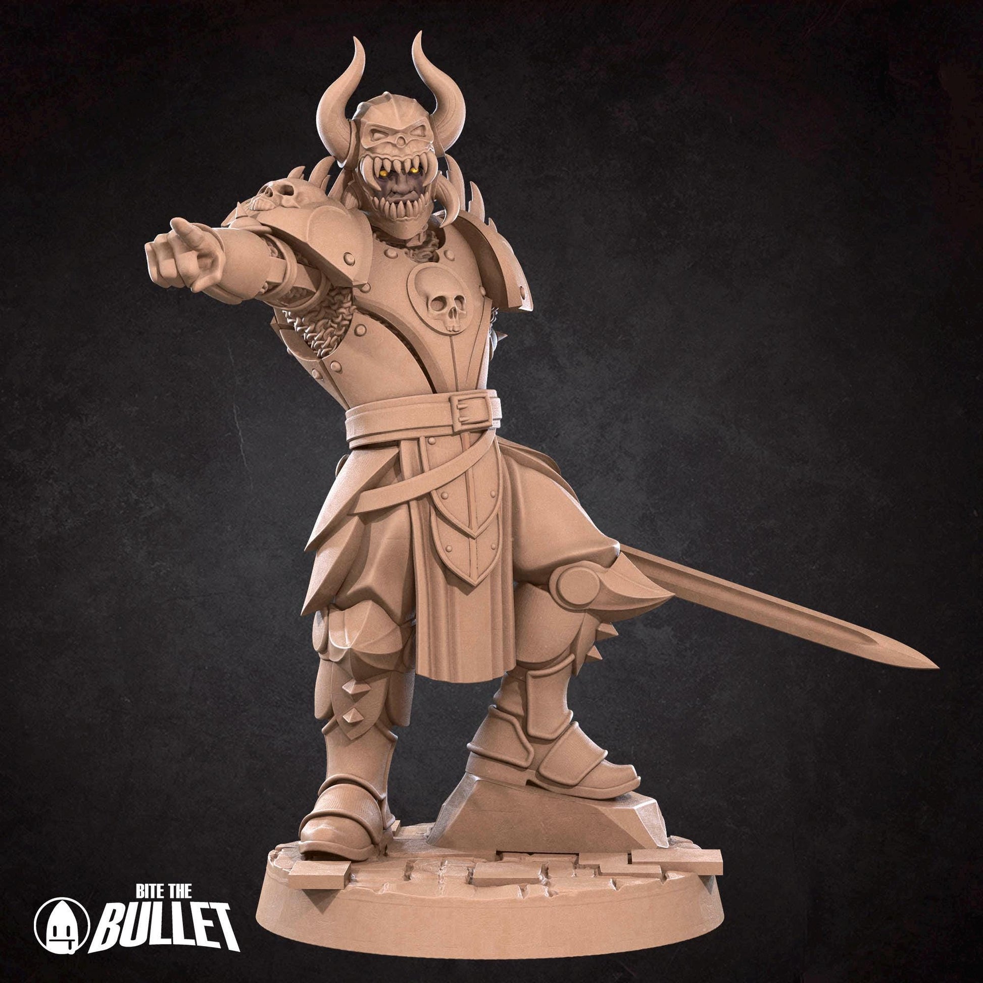 Human Fighter Miniature - 28mm / 32mm / 36mm - Bite the Bullet - Resin Printed Figure for D&D, TTRPGs, and Board Games