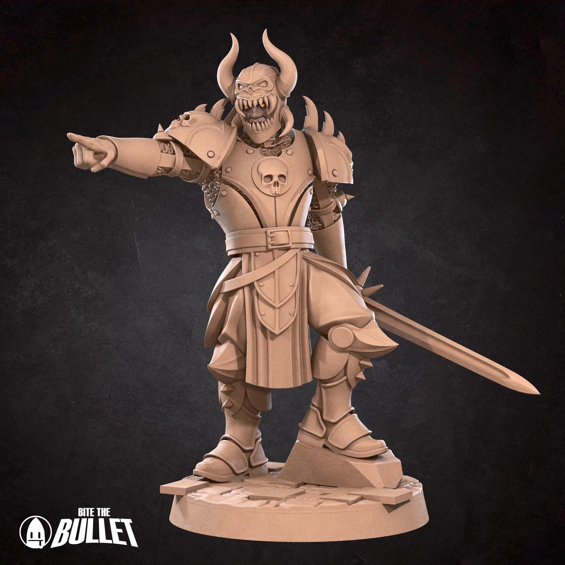 Human Fighter Miniature - 28mm / 32mm / 36mm - Bite the Bullet - Resin Printed Figure for D&D, TTRPGs, and Board Games
