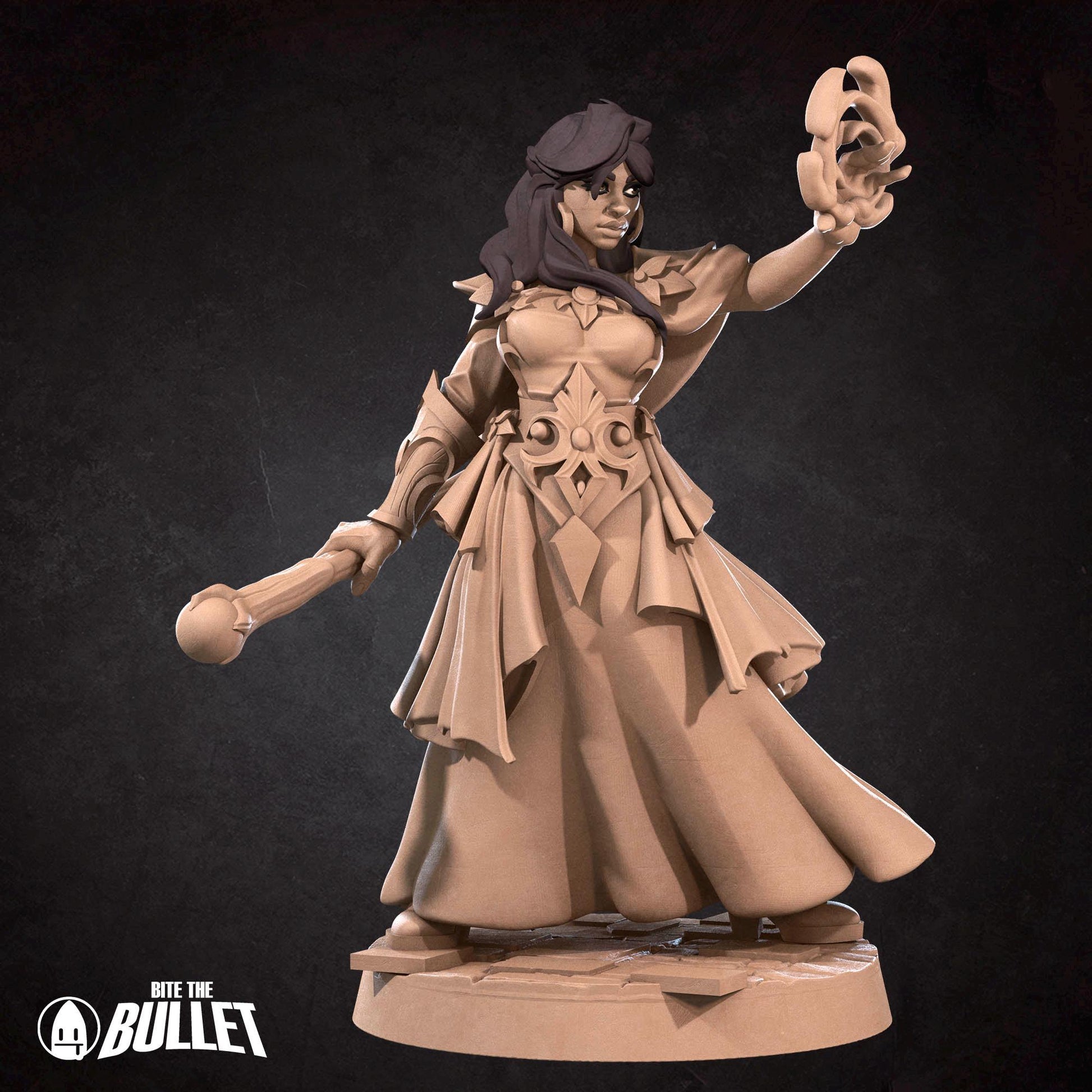 Human Mage Miniature (2 Variations) - 28mm / 32mm / 36mm - Bite the Bullet - Resin Printed Figure for D&D, TTRPGs, and Board Games