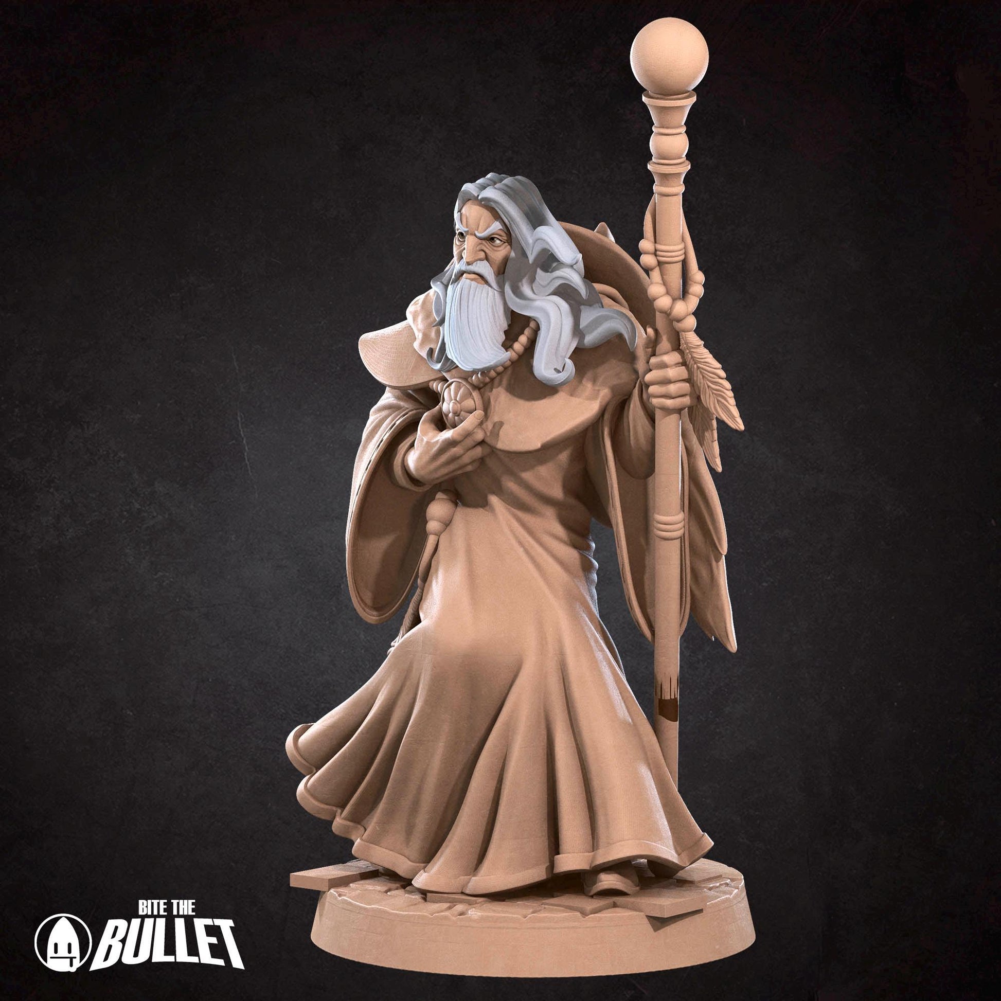 Human Wizard Miniature - 28mm / 32mm / 36mm - Bite the Bullet - Resin Printed Figure for D&D, TTRPGs, and Board Games