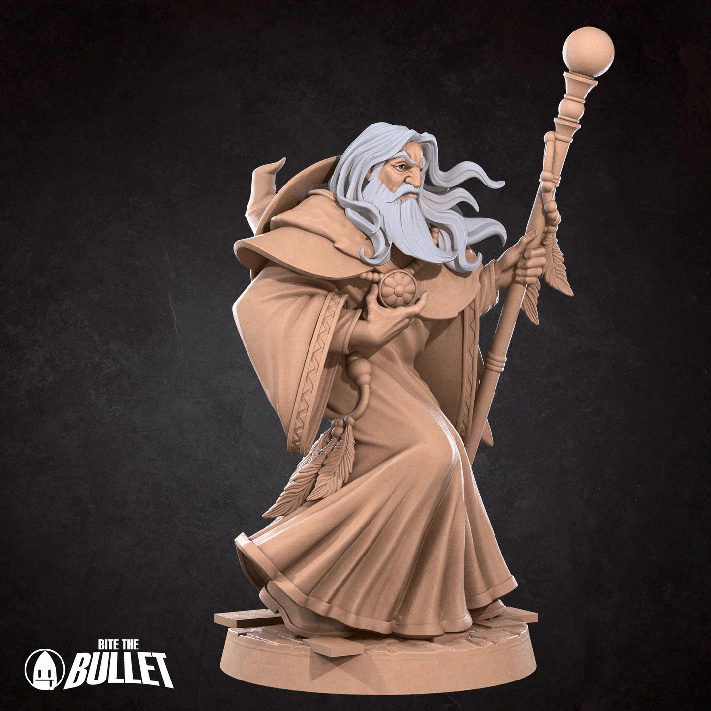 Human Wizard Miniature - 28mm / 32mm / 36mm - Bite the Bullet - Resin Printed Figure for D&D, TTRPGs, and Board Games