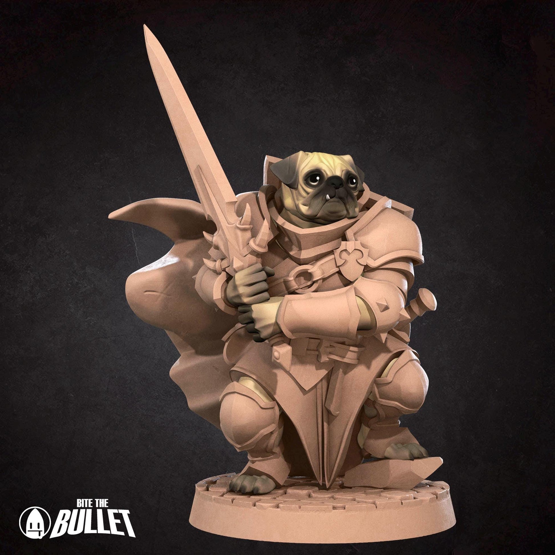 Dogfolk Warrior Miniature - 28mm / 32mm / 36mm - Bite the Bullet - Resin Printed Figure for D&D, TTRPGs, and Board Games