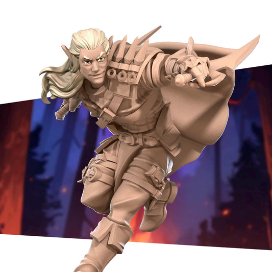Elf Rogue Miniature - 28mm / 32mm / 36mm - Bite the Bullet - Resin Printed Figure for D&D, TTRPGs, and Board Games