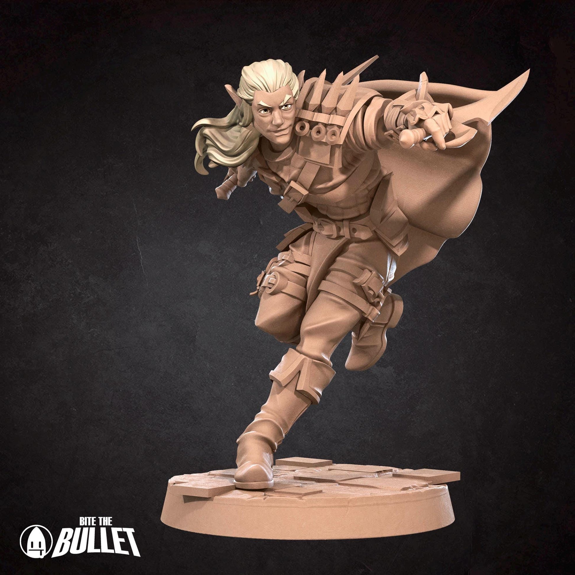 Elf Rogue Miniature - 28mm / 32mm / 36mm - Bite the Bullet - Resin Printed Figure for D&D, TTRPGs, and Board Games