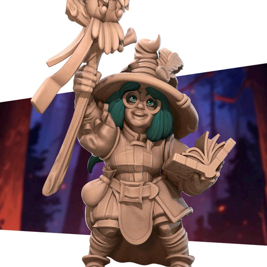 Gnome Wizard Miniature - 28mm / 32mm / 36mm - Bite the Bullet - Resin Printed Figure for D&D, TTRPGs, and Board Games