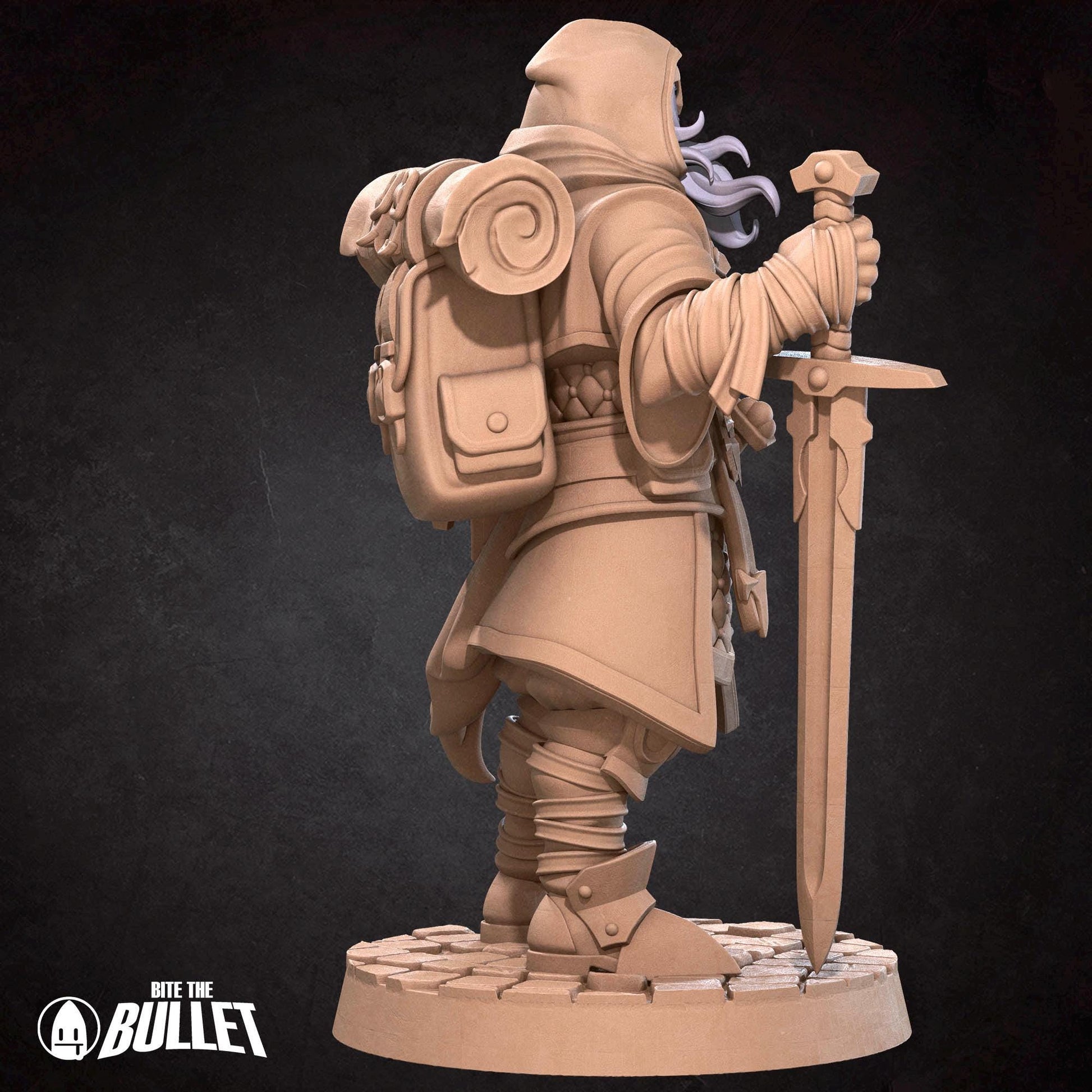 Human Paladin Miniature - 28mm / 32mm / 36mm - Bite the Bullet - Resin Printed Figure for D&D, TTRPGs, and Board Games