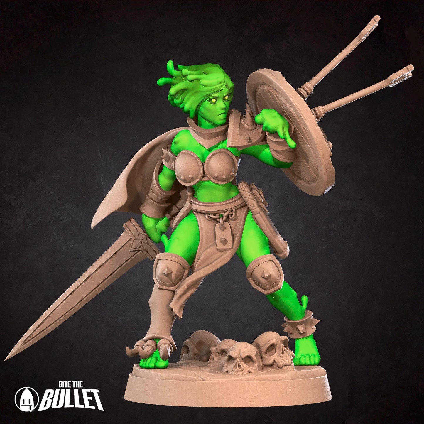 Plasmoid Barbarian Miniature - 28mm / 32mm / 36mm - Bite the Bullet - Resin Printed Figure for D&D, TTRPGs, and Board Games