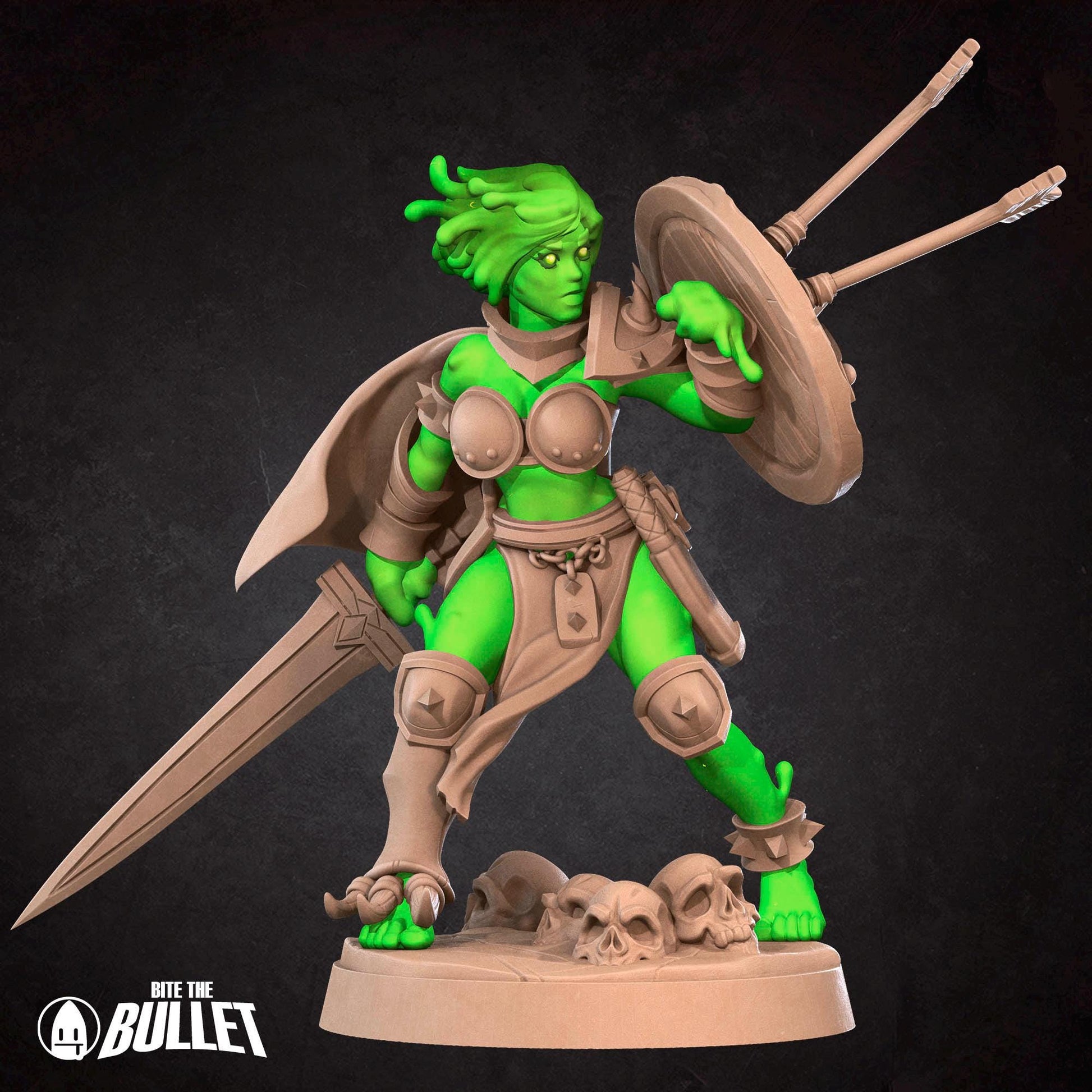 Plasmoid Barbarian Miniature - 28mm / 32mm / 36mm - Bite the Bullet - Resin Printed Figure for D&D, TTRPGs, and Board Games