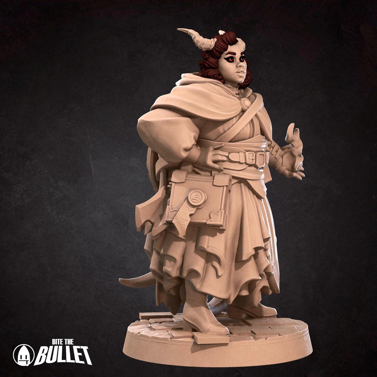 Tiefling Cleric Miniature - 28mm / 32mm / 36mm - Bite the Bullet - Resin Printed Figure for D&D, TTRPGs, and Board Games