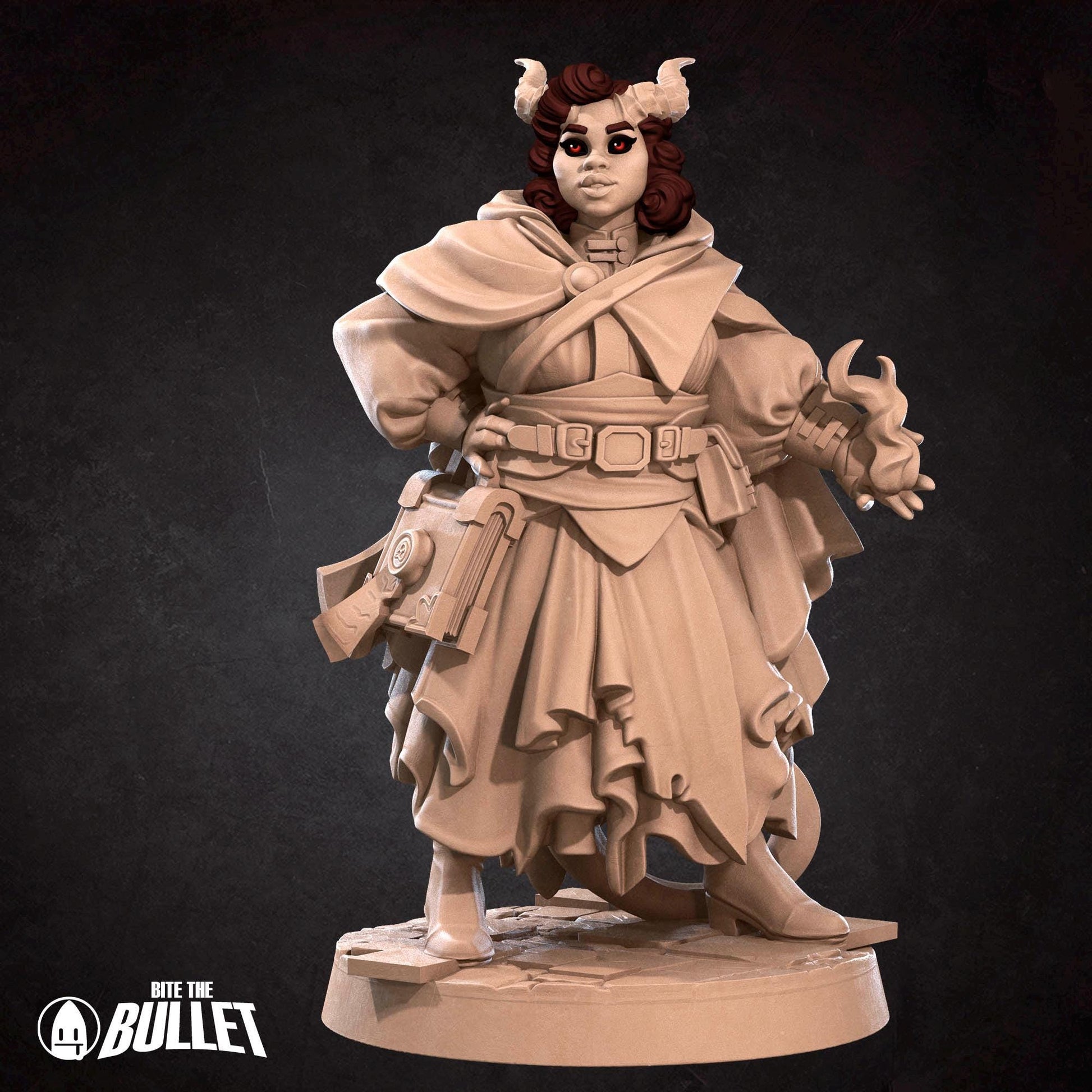 Tiefling Cleric Miniature - 28mm / 32mm / 36mm - Bite the Bullet - Resin Printed Figure for D&D, TTRPGs, and Board Games