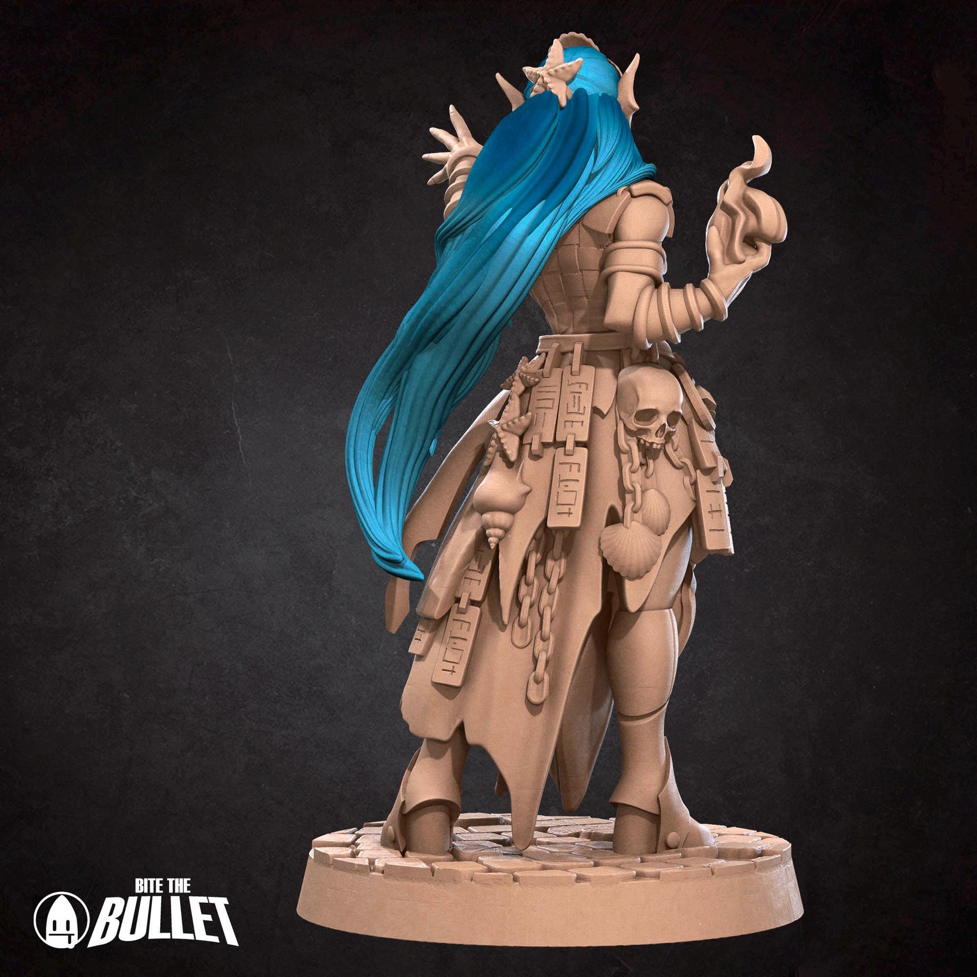 Triton Sorceress Miniature - 28mm / 32mm / 36mm - Bite the Bullet - Resin Printed Figure for D&D, TTRPGs, and Board Games
