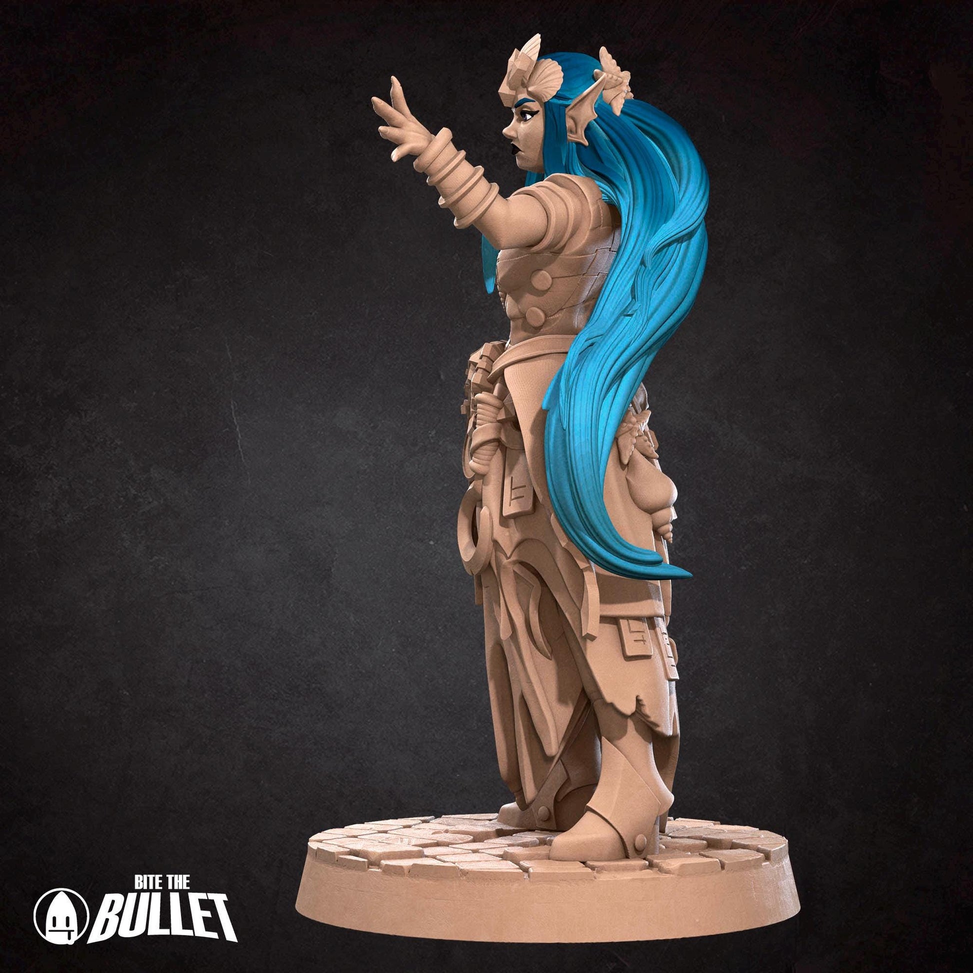 Triton Sorceress Miniature - 28mm / 32mm / 36mm - Bite the Bullet - Resin Printed Figure for D&D, TTRPGs, and Board Games