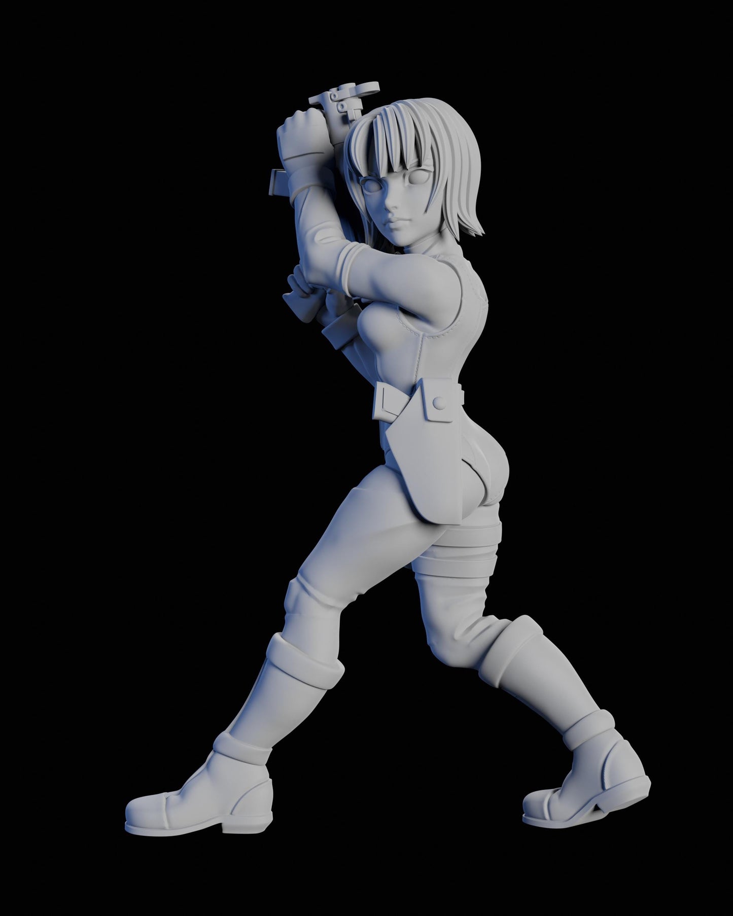 Dino Huntress Miniature - 28mm / 32mm / 36mm / 75mm - Ethan Savage Studios - Unpainted Resin Printed Figure for D&D, TTRPGs, and Board Games