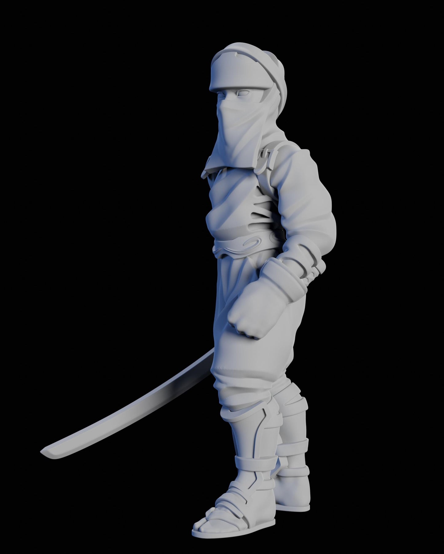 Ninja Miniature - 28mm / 32mm / 36mm / 75mm - Ethan Savage Studios - Unpainted Resin Printed Figure for D&D, TTRPGs, and Board Games